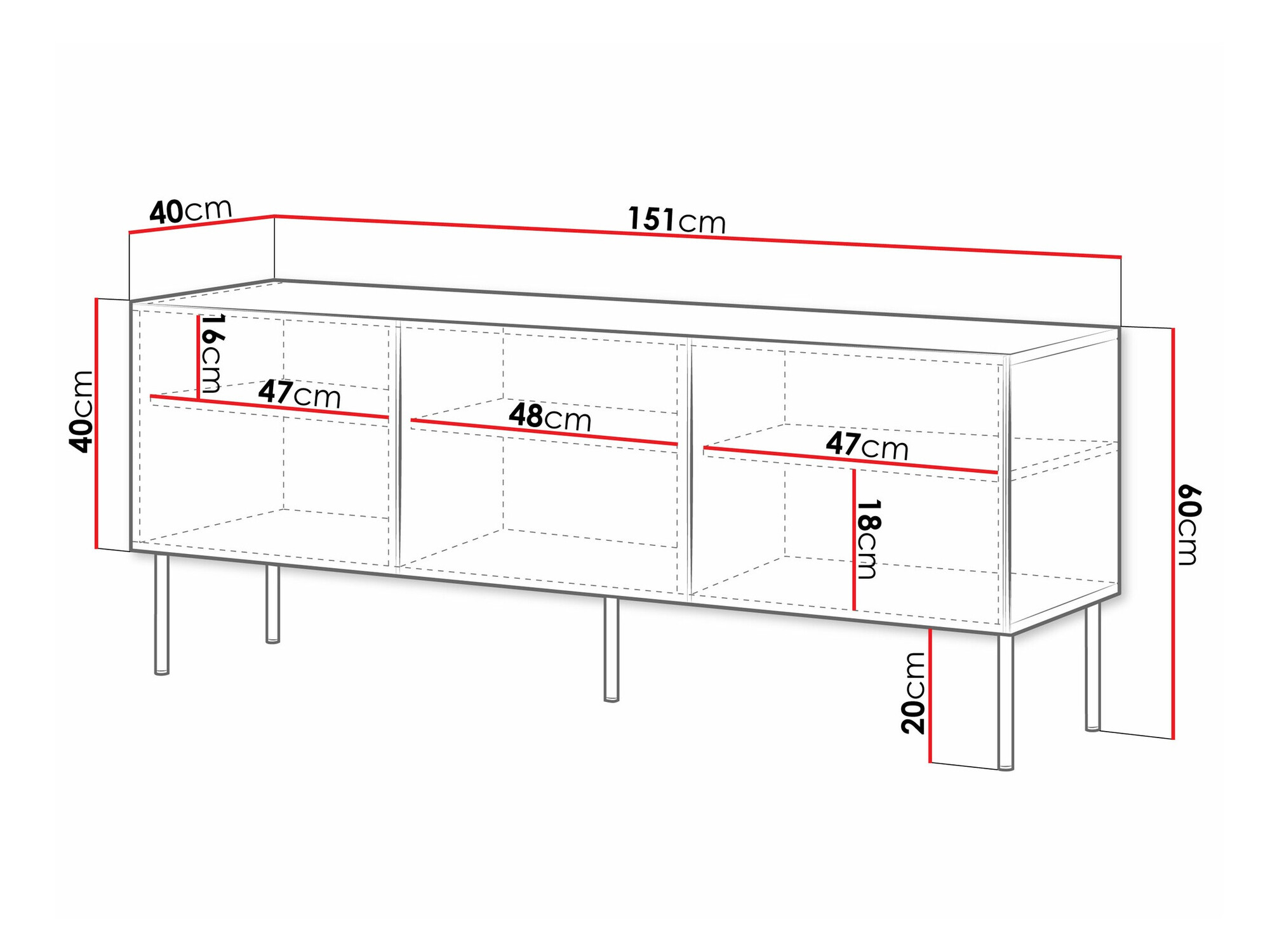Comodă TV Celra (Alb)