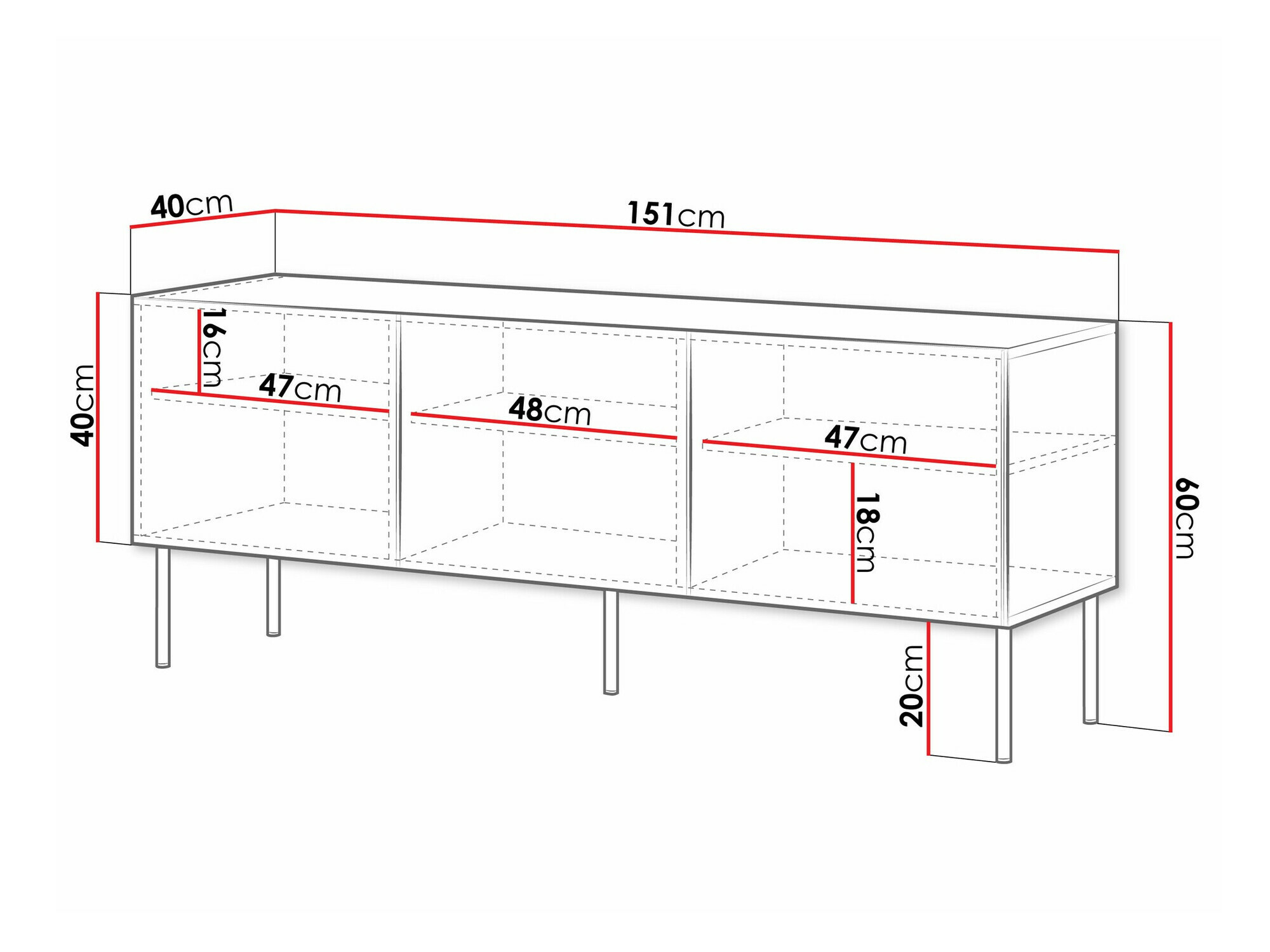 Comodă TV Celra (Negru)