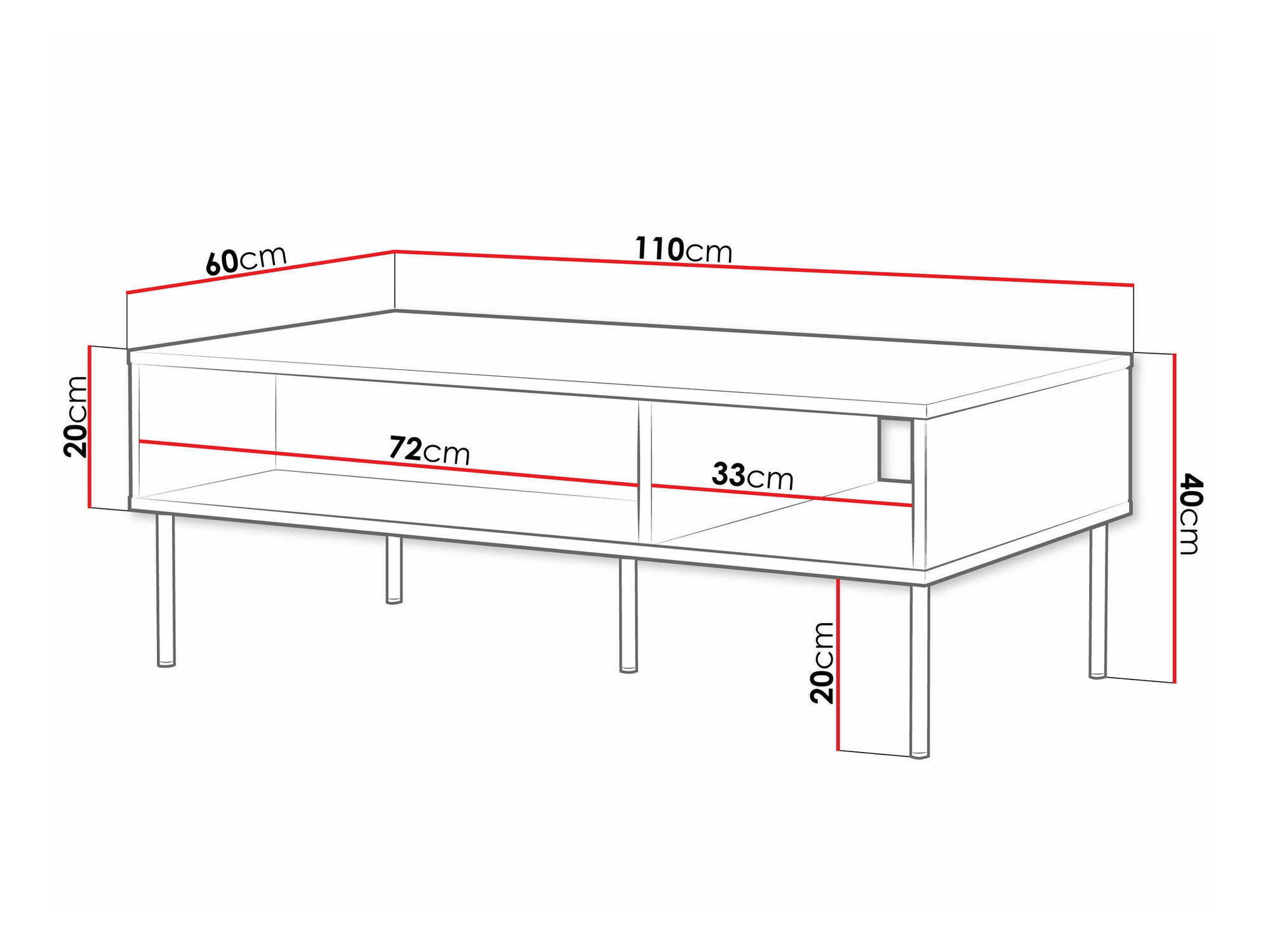 Măsuță de cafea Celra (Alb)