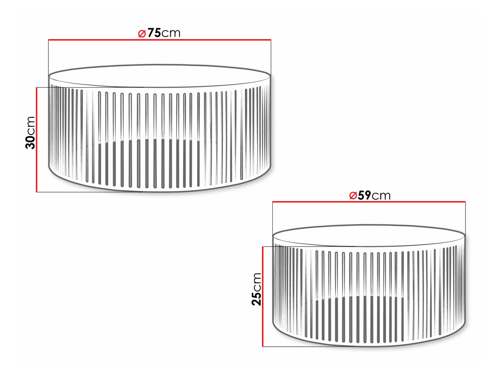 Set de măsuțe de cafea Prunis (Alb + Negru)