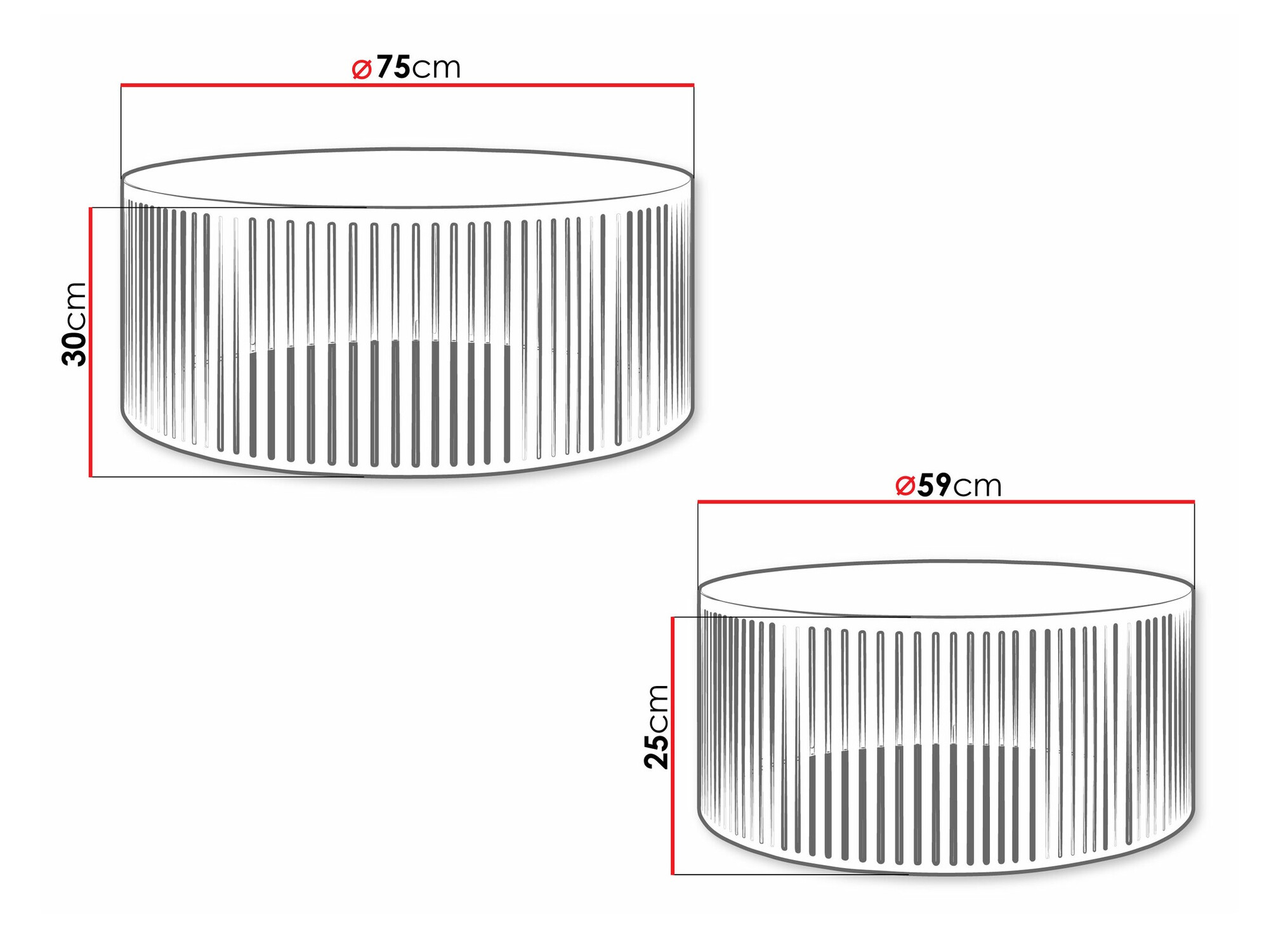 Set de măsuțe de cafea Prunis (Alb)