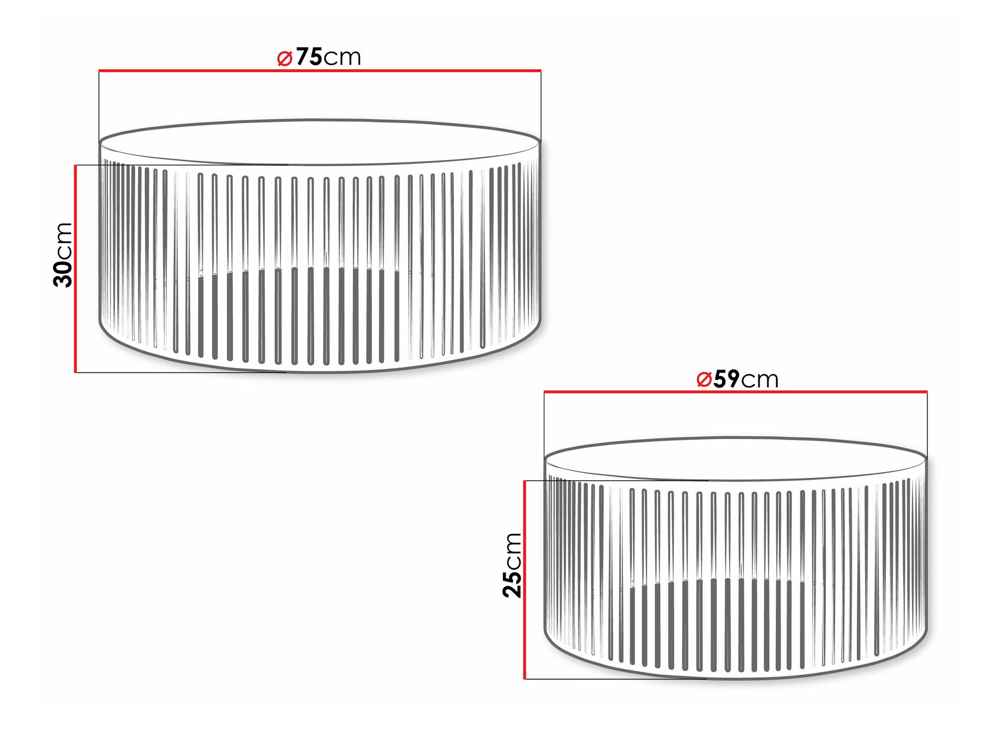Set de măsuțe de cafea Prunis (Negru)