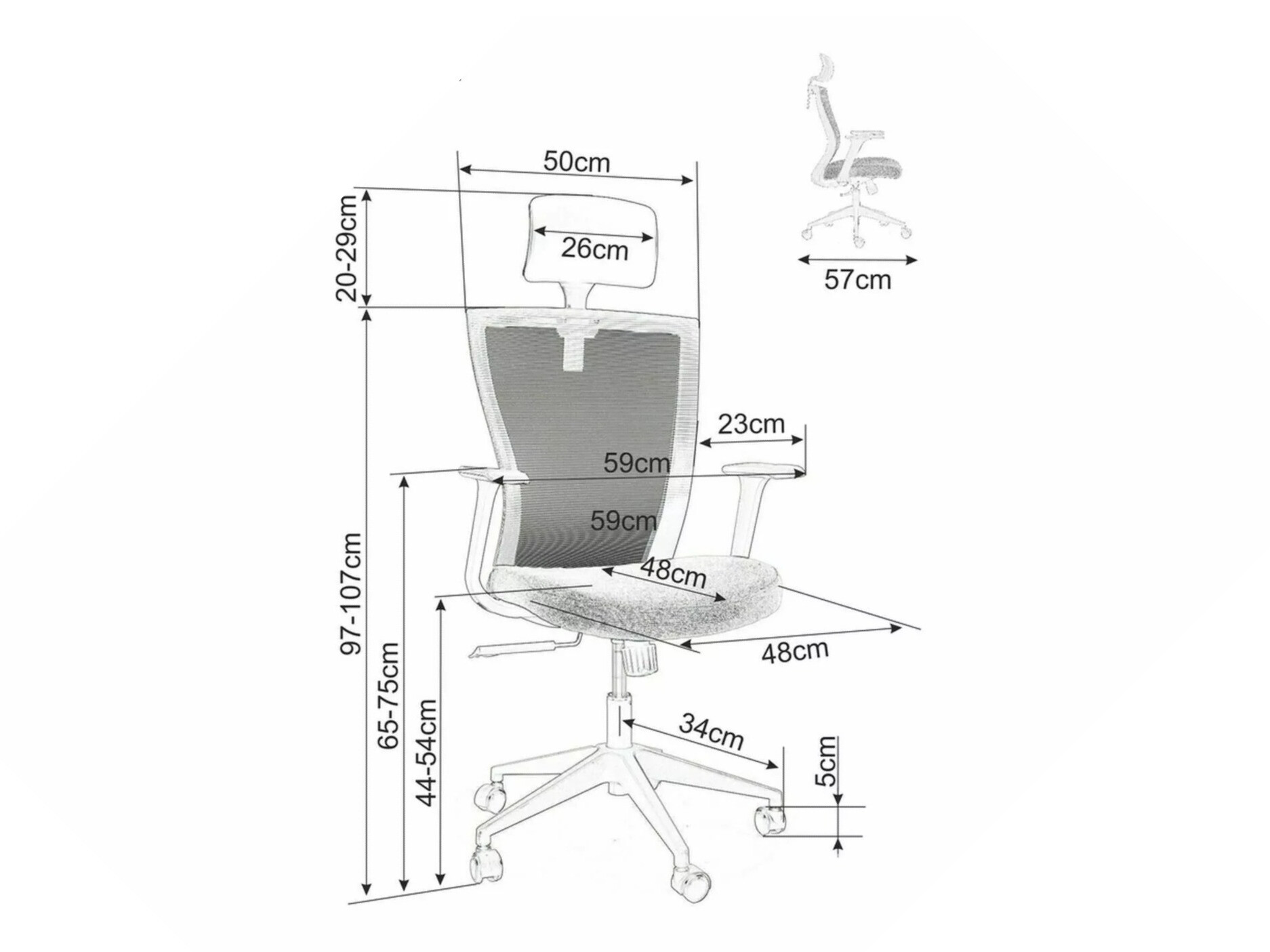 Scaun de birou Detroit 270 (Negru + Galben)