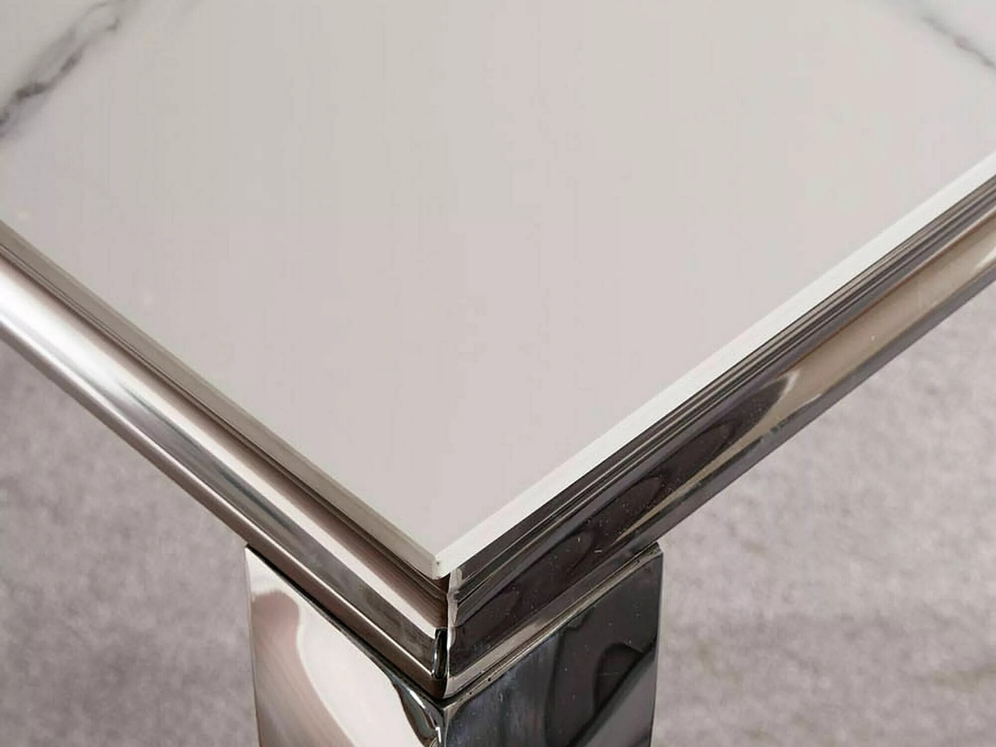 Masă Detroit 323 (Argint + Marmură albă)