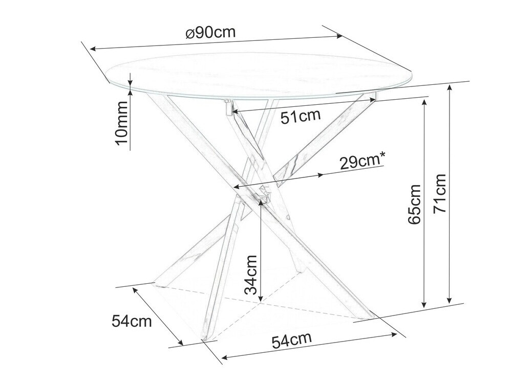 Masă Detroit 375 (Auriu)