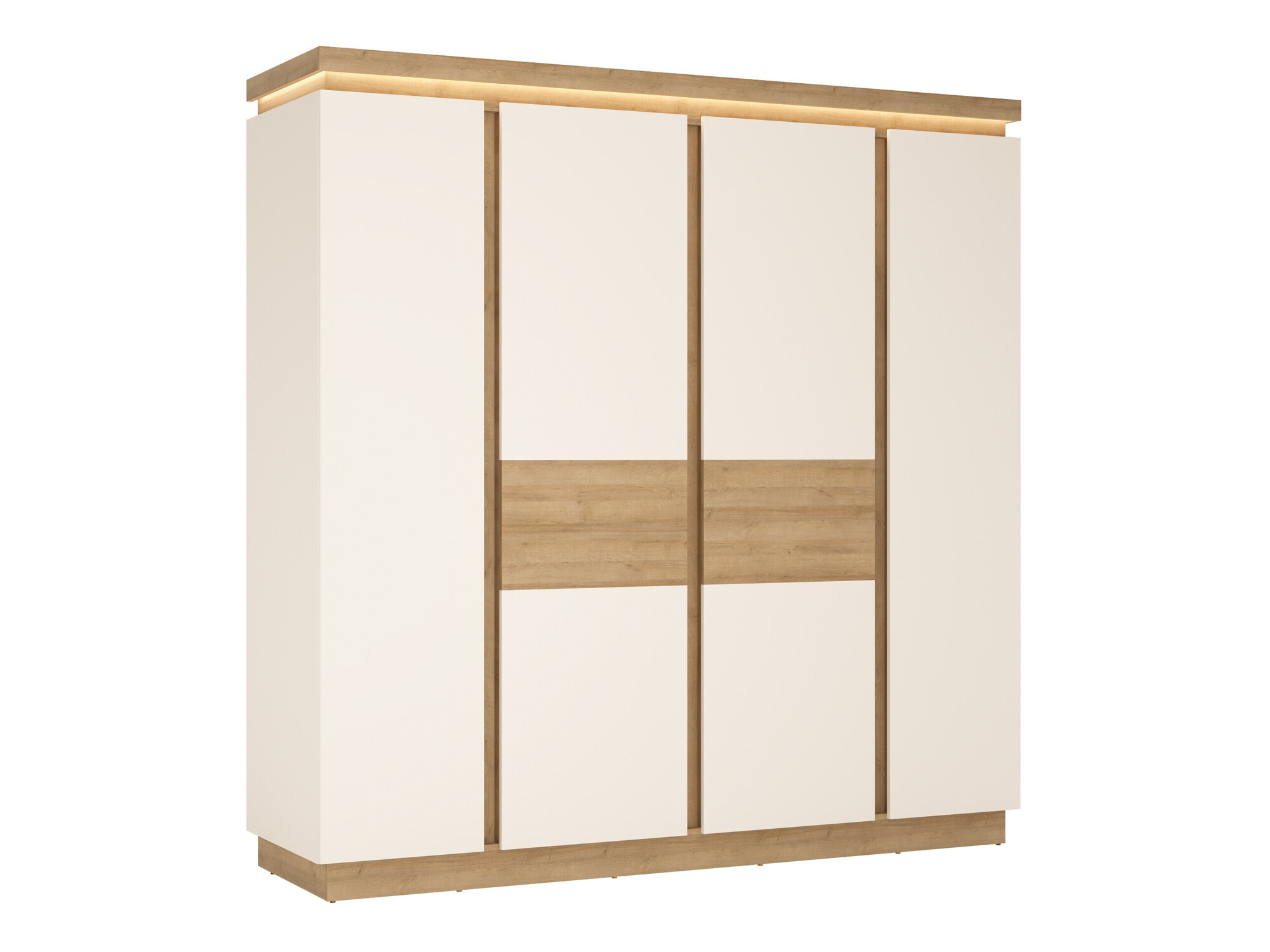 Dulap Feldeli 116 (Riviera stejar + Alb lucios)