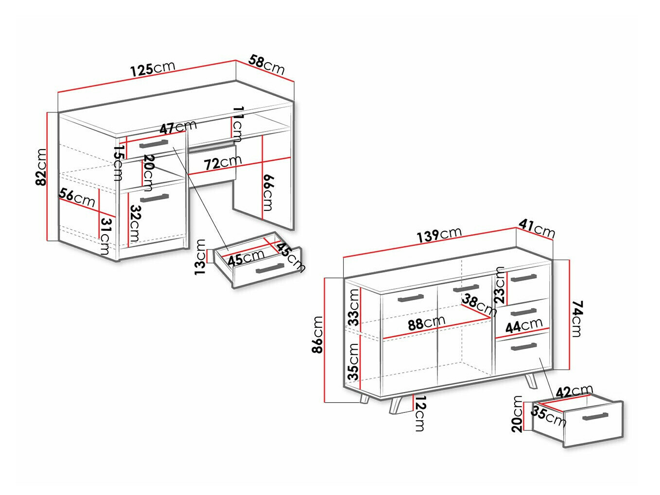Set de mobilier Rosa (Albastru)
