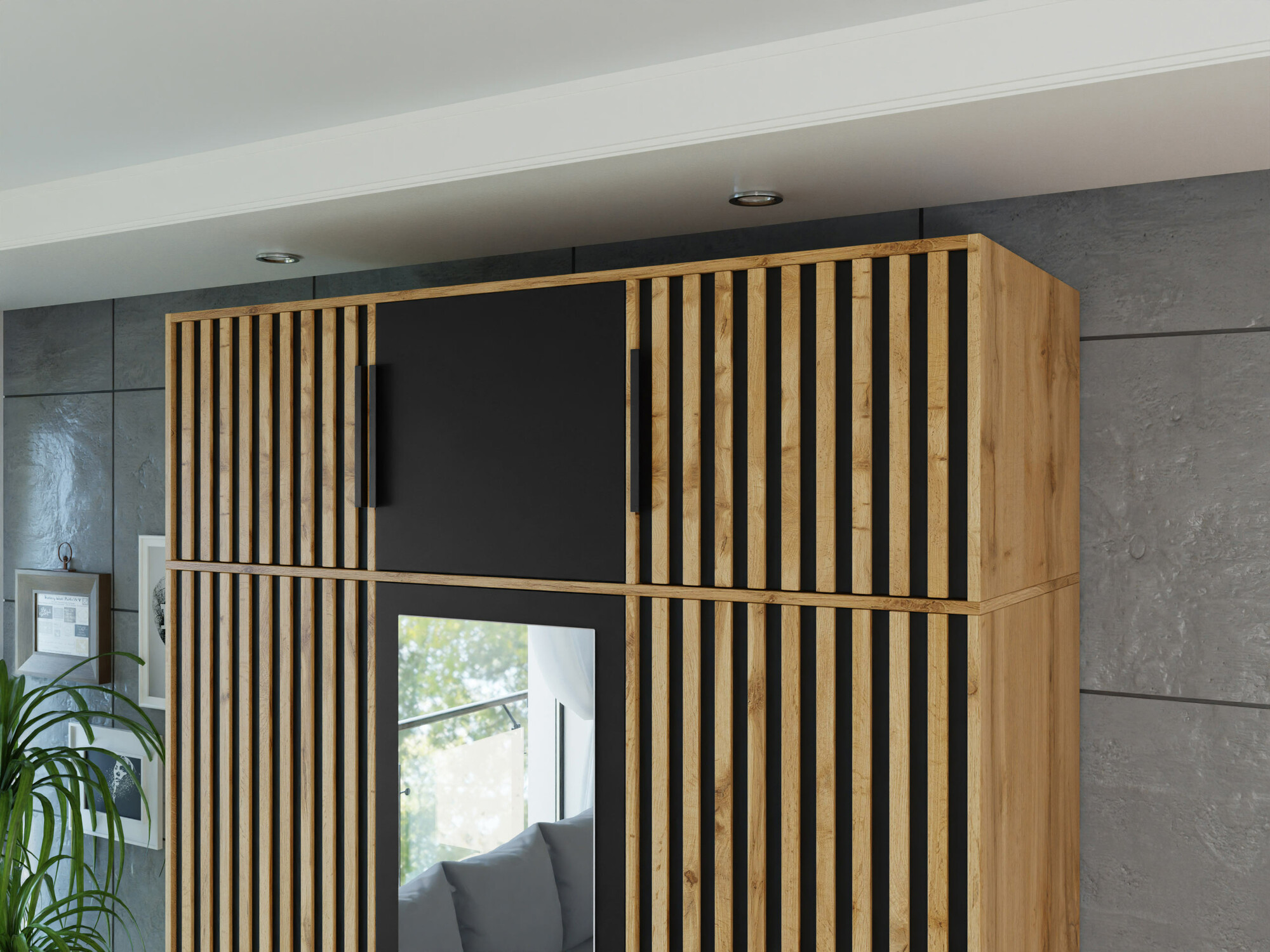 Bufet Collis I (Stejar Wotan + Negru)