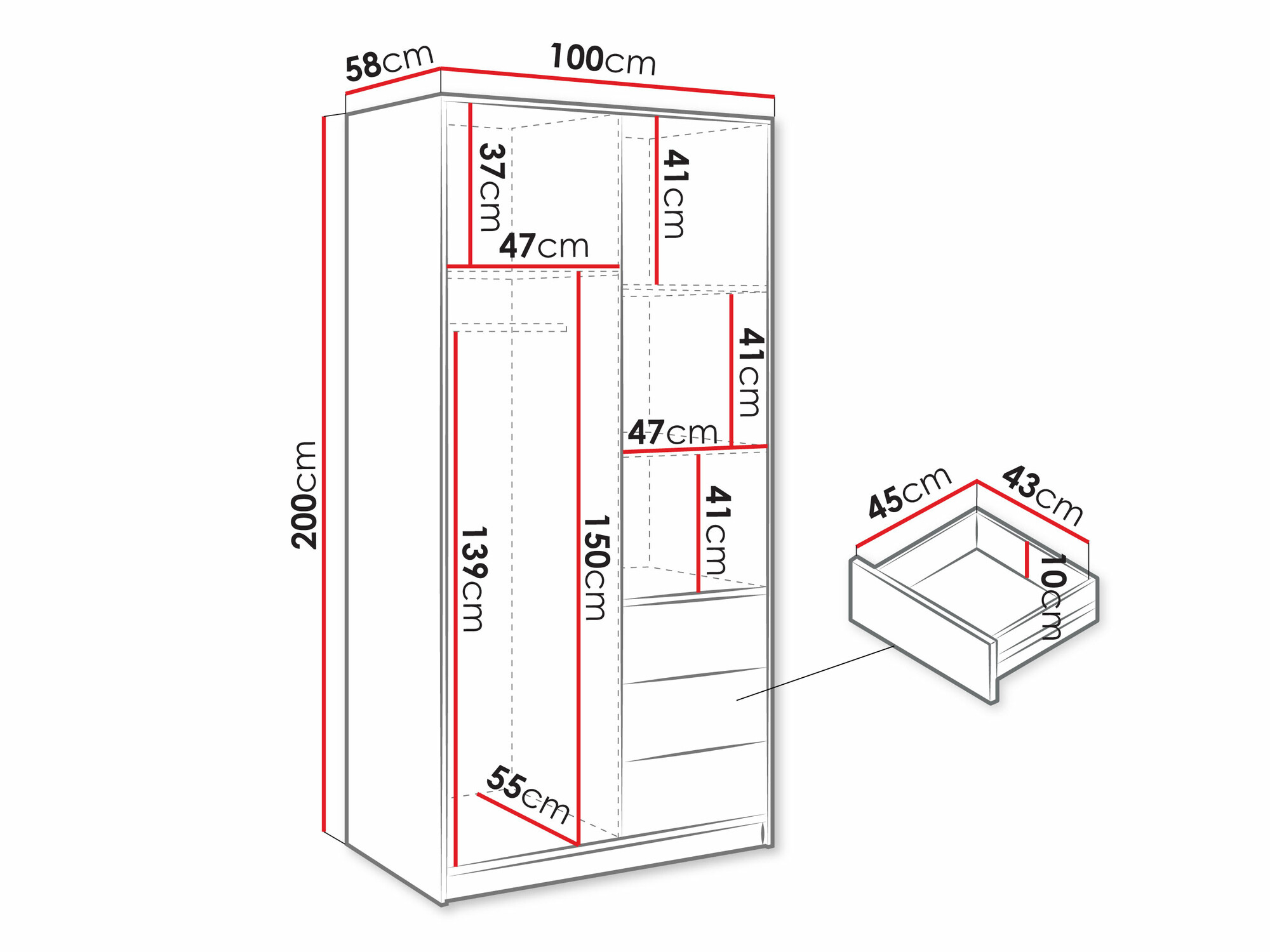 Dulap Collis (Stejar Wotan + Negru)
