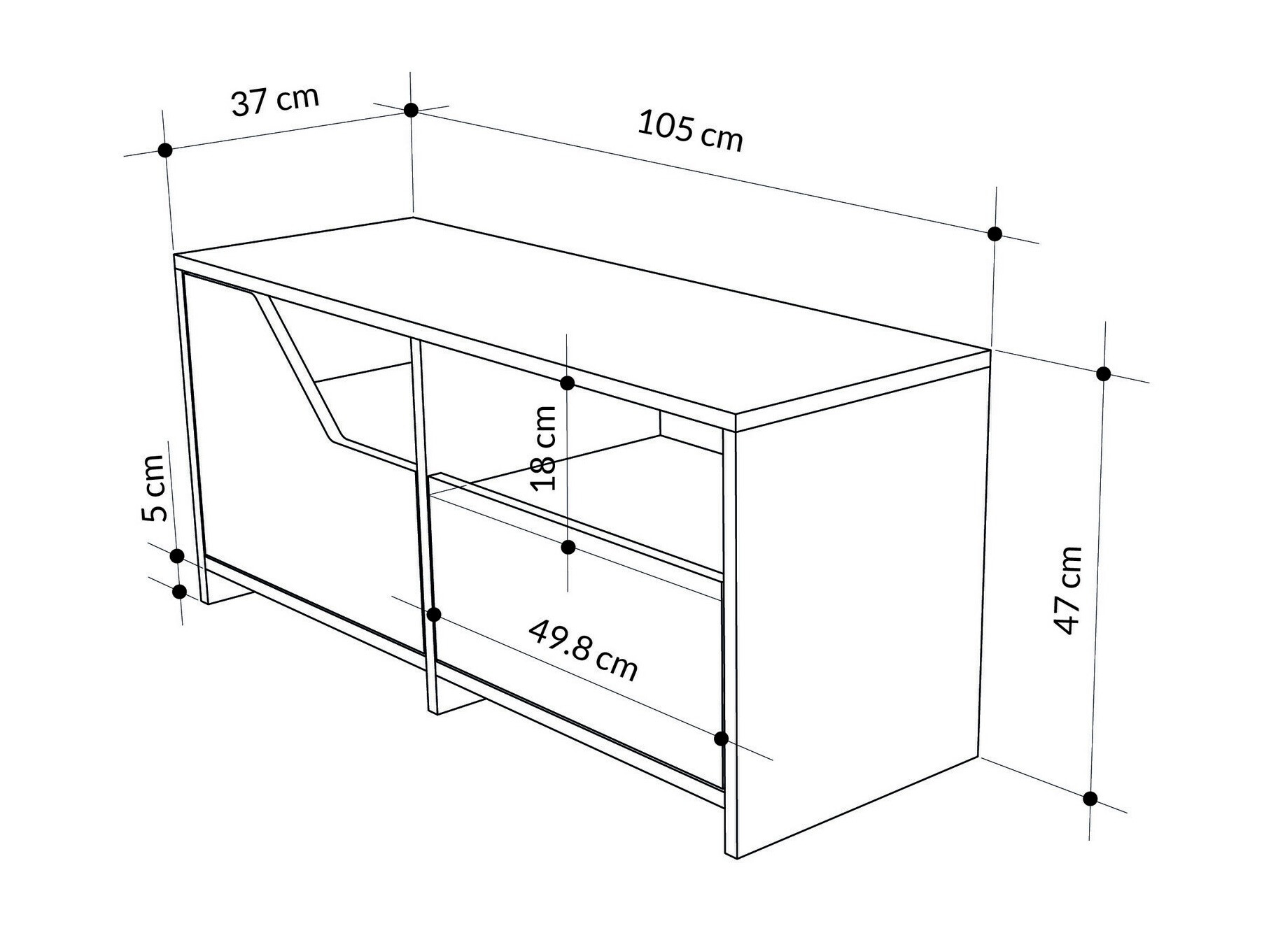 Dulap pantofi Asheboro 111 (Alb + Stejar)