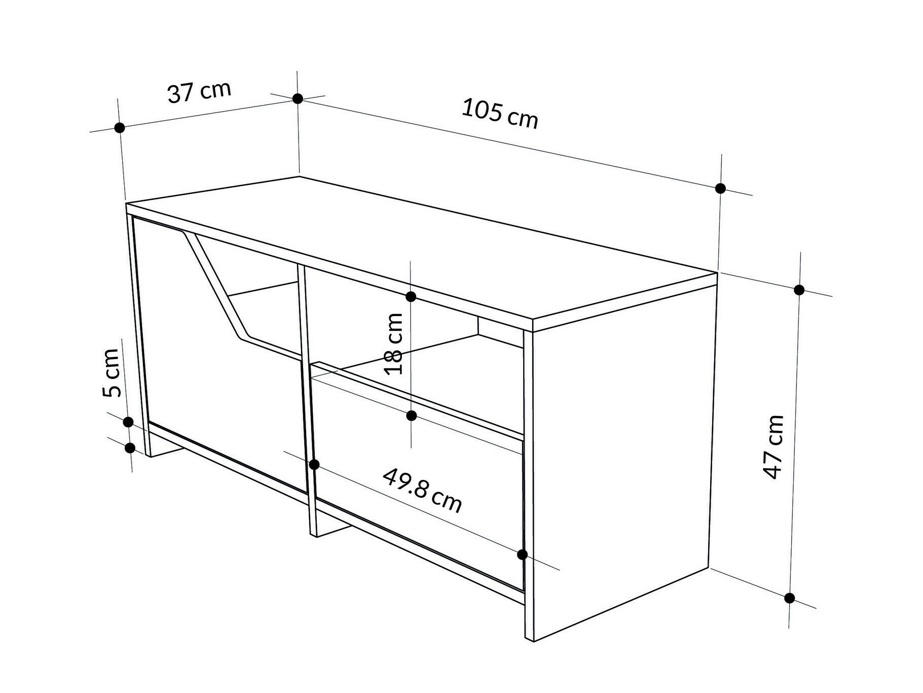 Dulap pentru pantofi Asheboro 111 (Alb + Gri)
