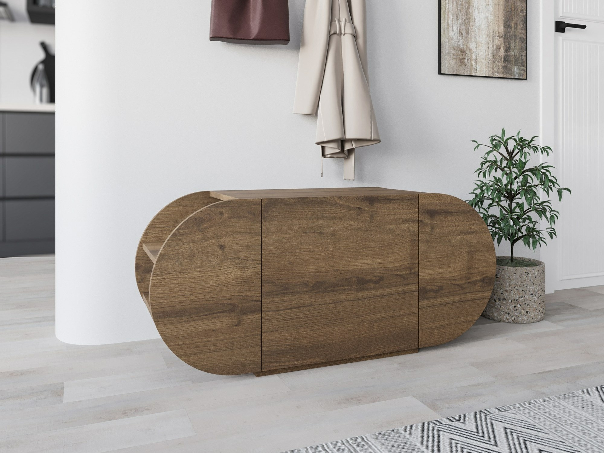 Dulap pantofi Kailua 2145 (Lemn închis la culoare)