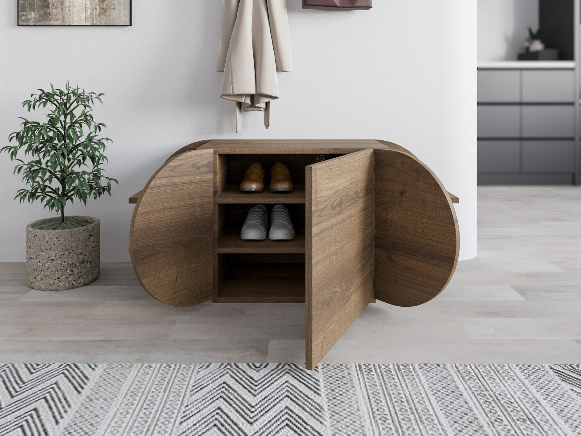 Dulap pantofi Kailua 2145 (Lemn închis la culoare)