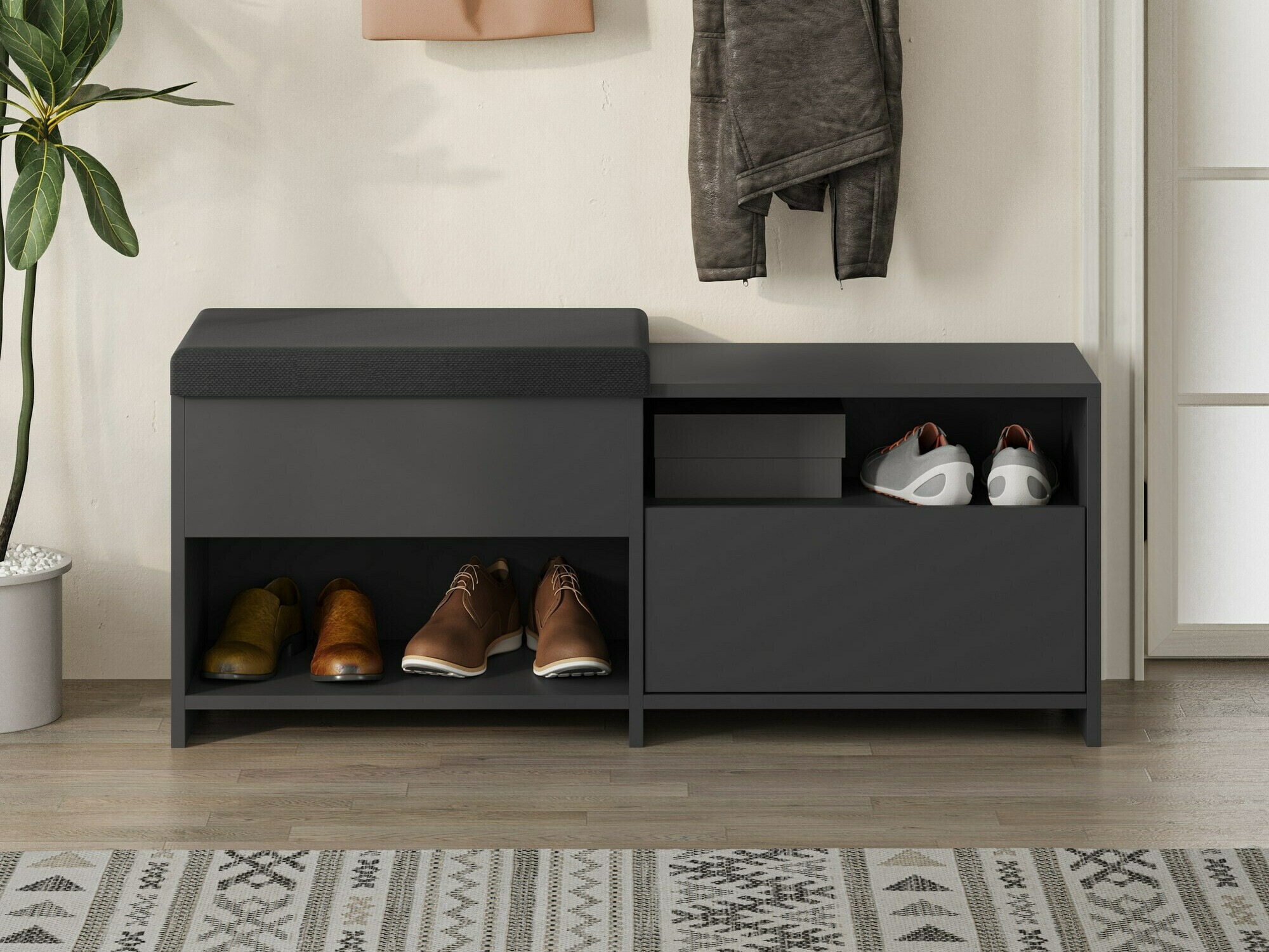 Dulap pentru pantofi Kailua 2146 (Antracit)