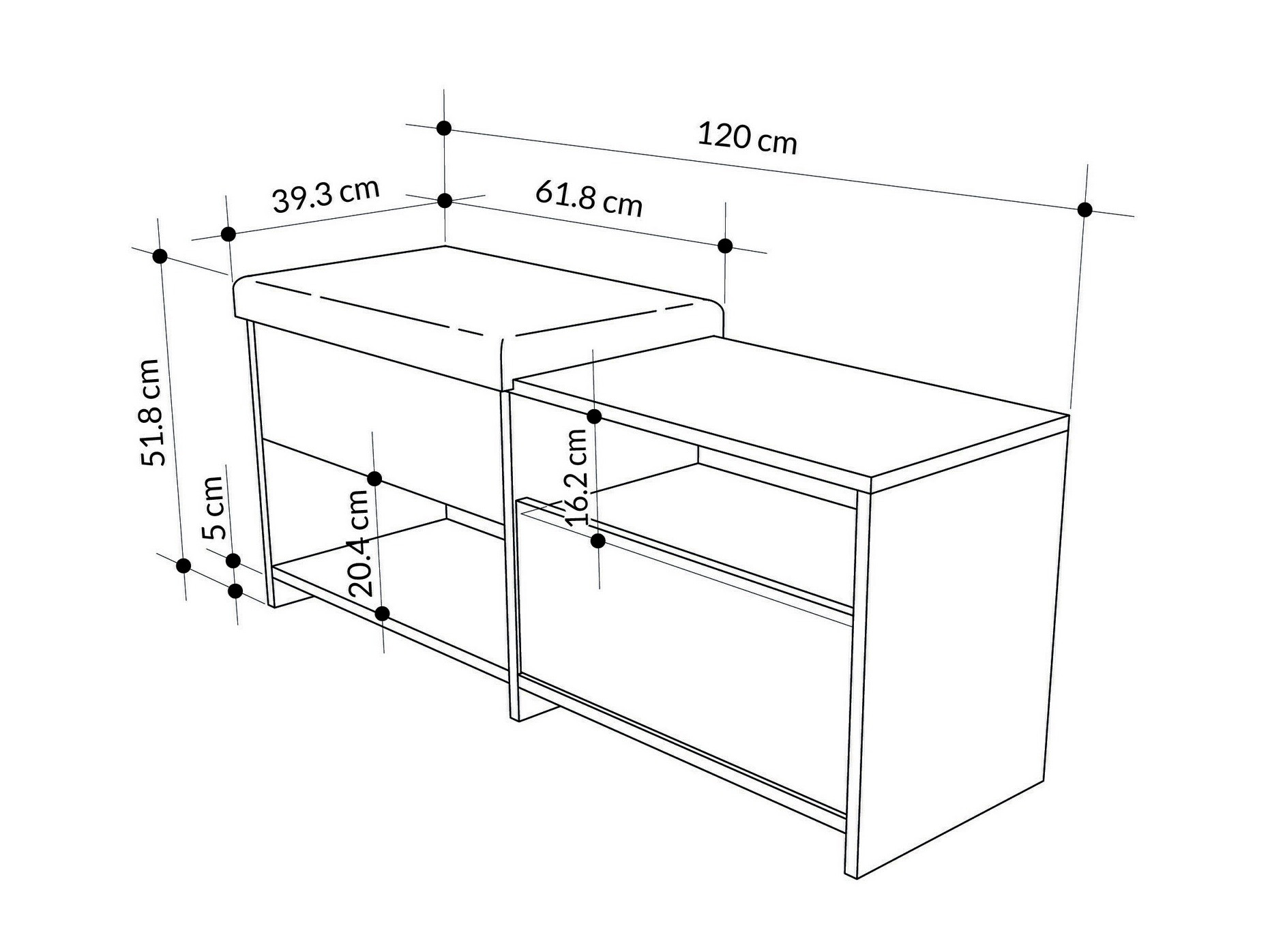 Dulap pentru pantofi Kailua 2146 (Antracit)