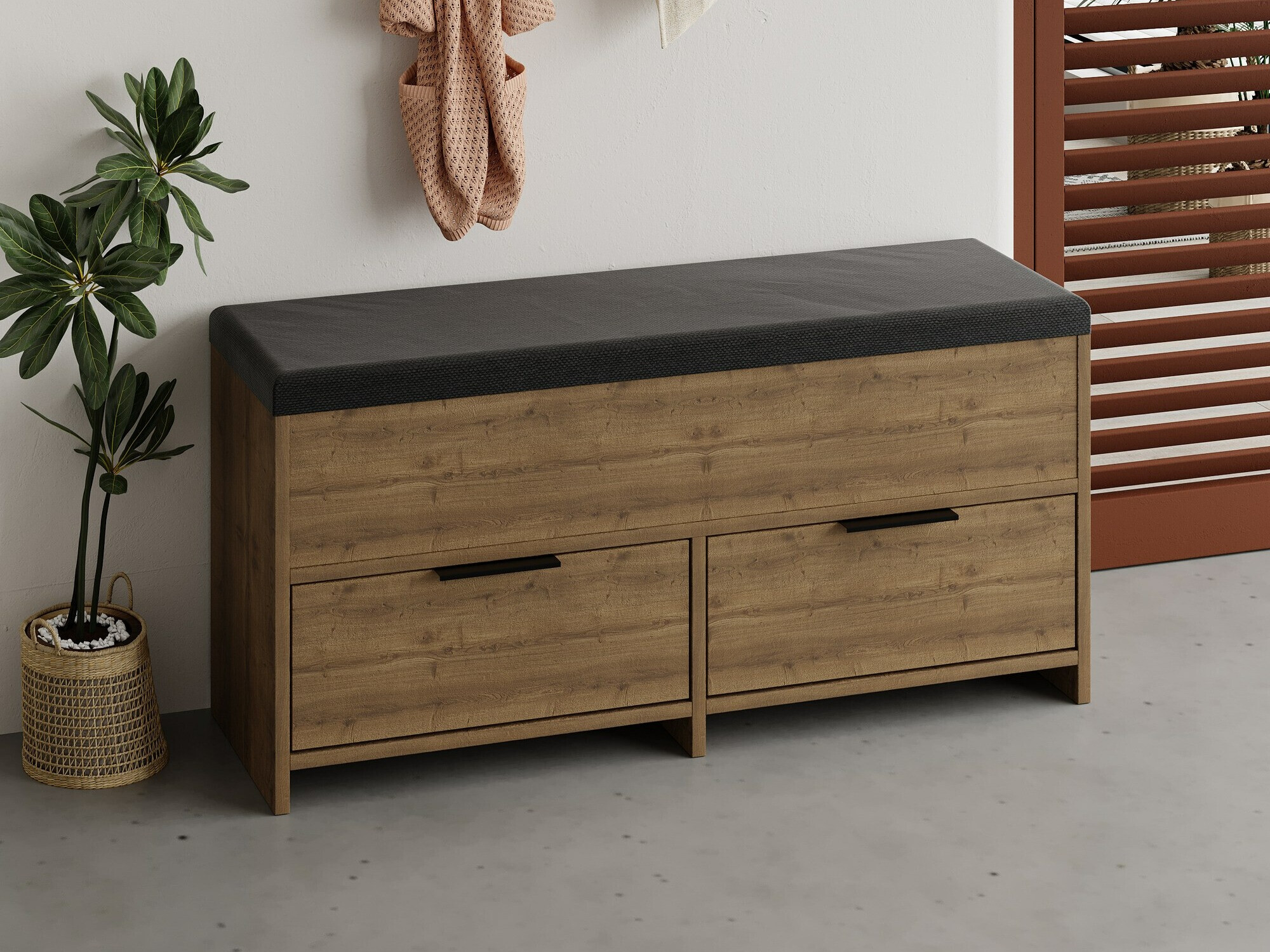 Dulap pentru pantofi Kailua 2149 (Lemn închis la culoare)