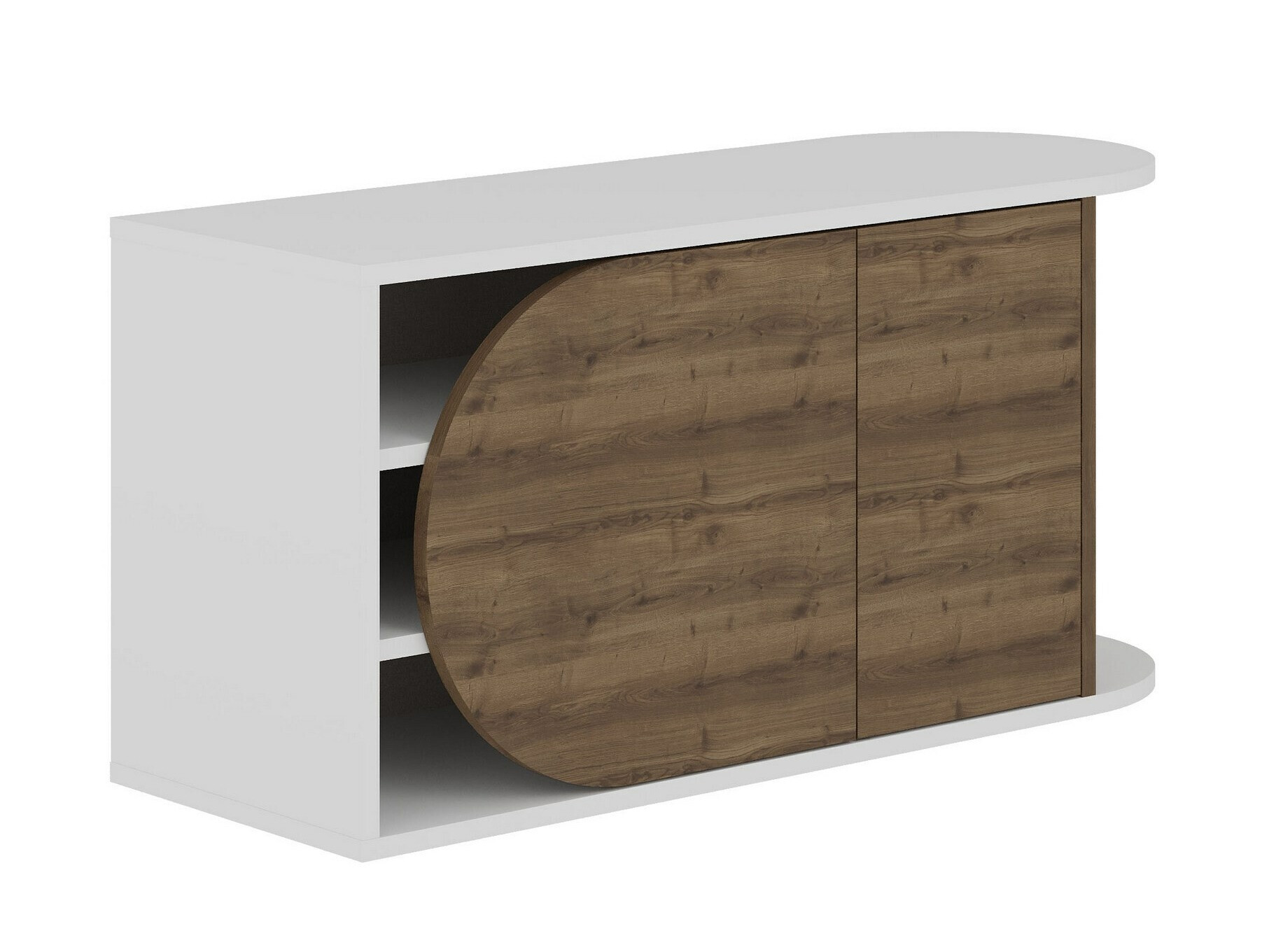 Dulap pantofi Kailua 2151 (Alb + Lemn închis la culoare)