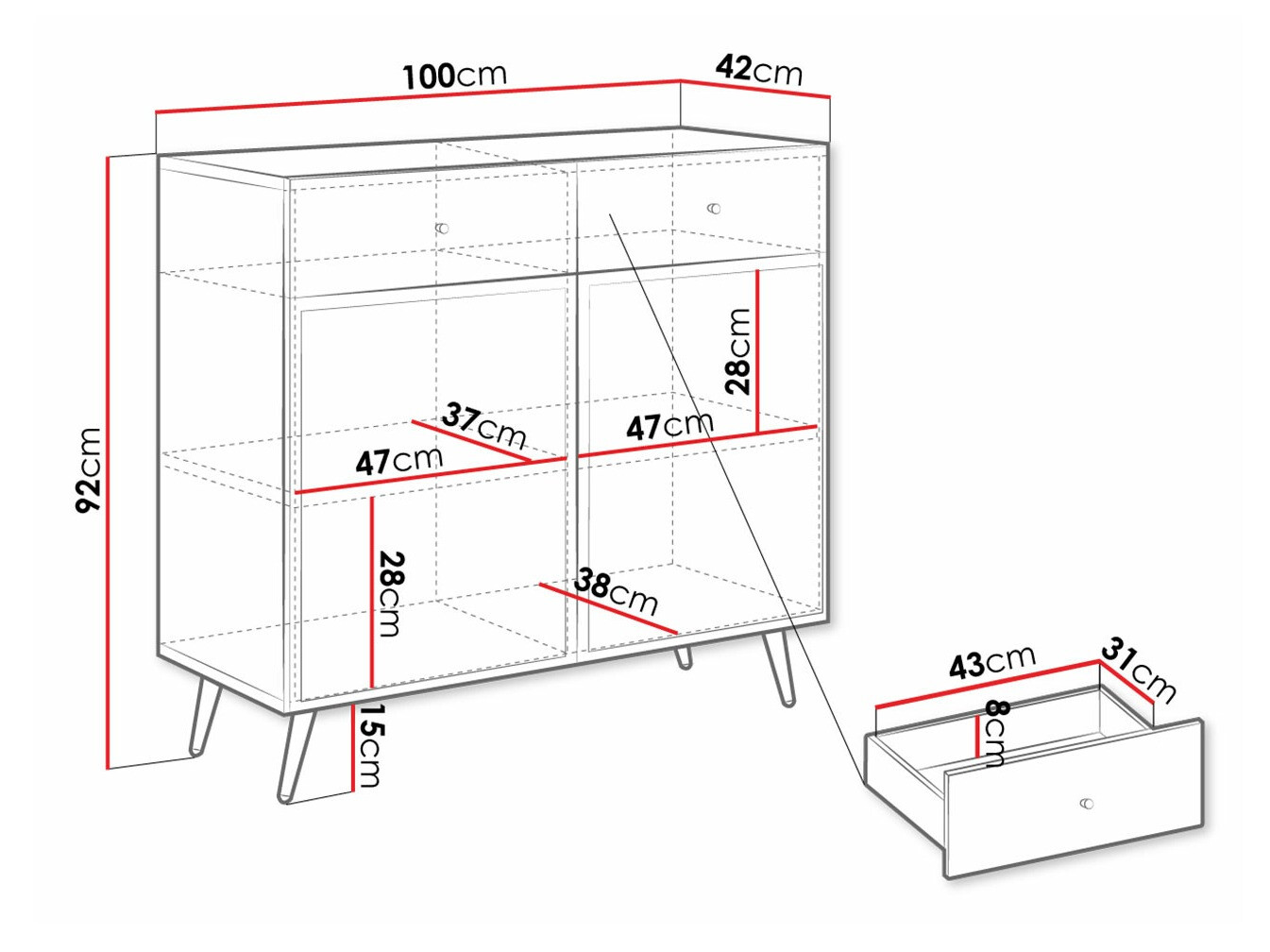 Comodă Comfivo Nuromo 100 (Beige)