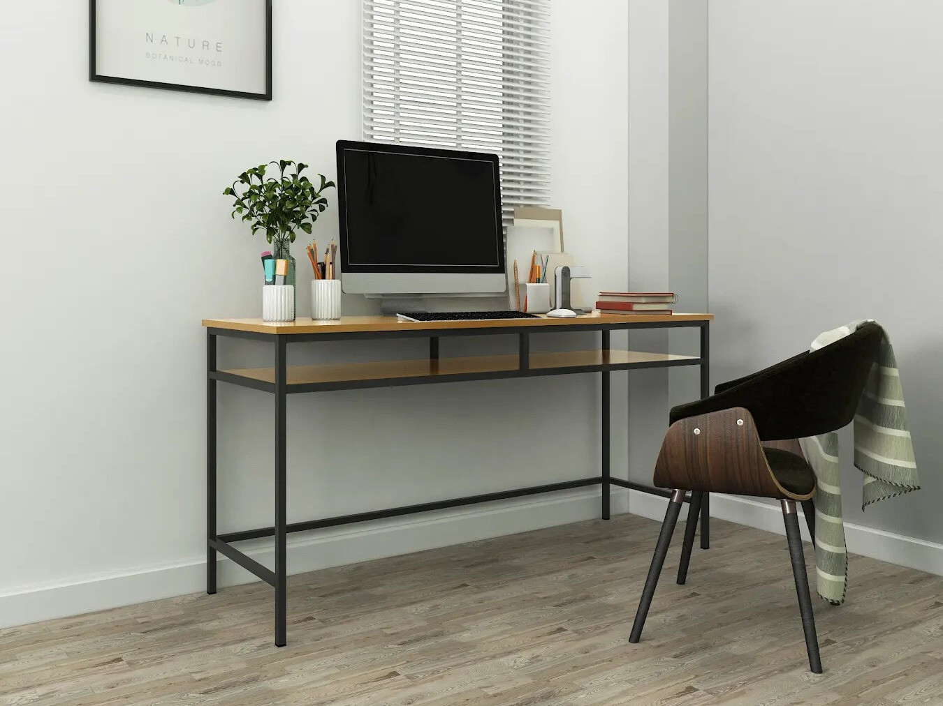 Birou Merfeli 104 (Gri + Stejar)