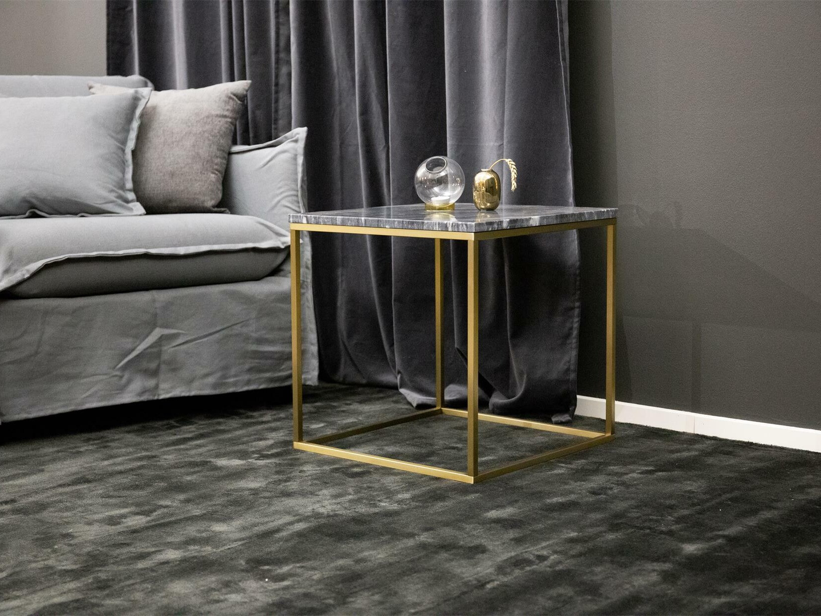 Măsuță de cafea Dallas 178 (Marmură neagră + Alamă)