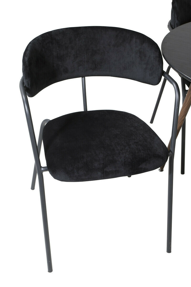 Set de dining Dallas 285 (Negru + Nuca)