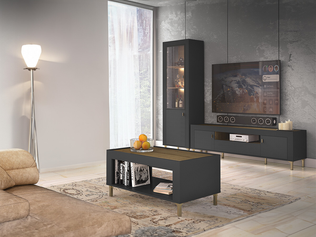 Set de living Mormavu 114 (Negru mat)