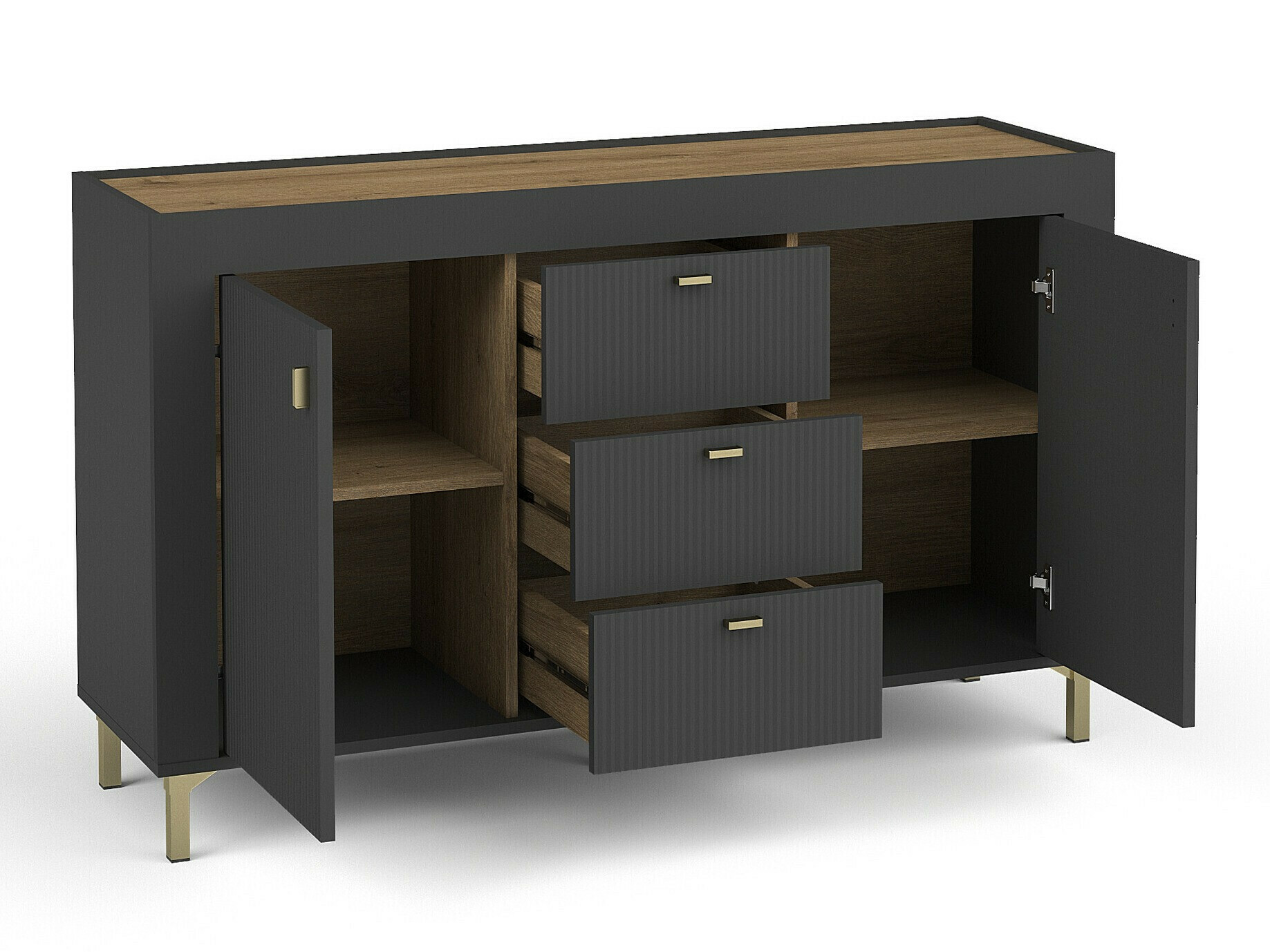 Set de living Mormavu 114 (Negru mat)