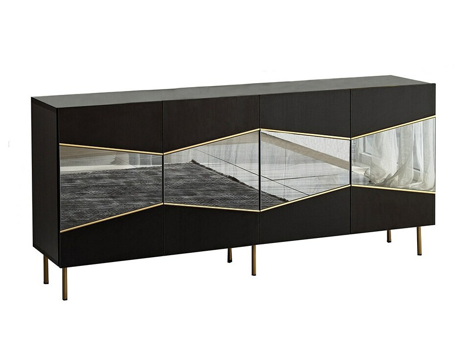 Bufet Kailua 2210 (Negru + Auriu)