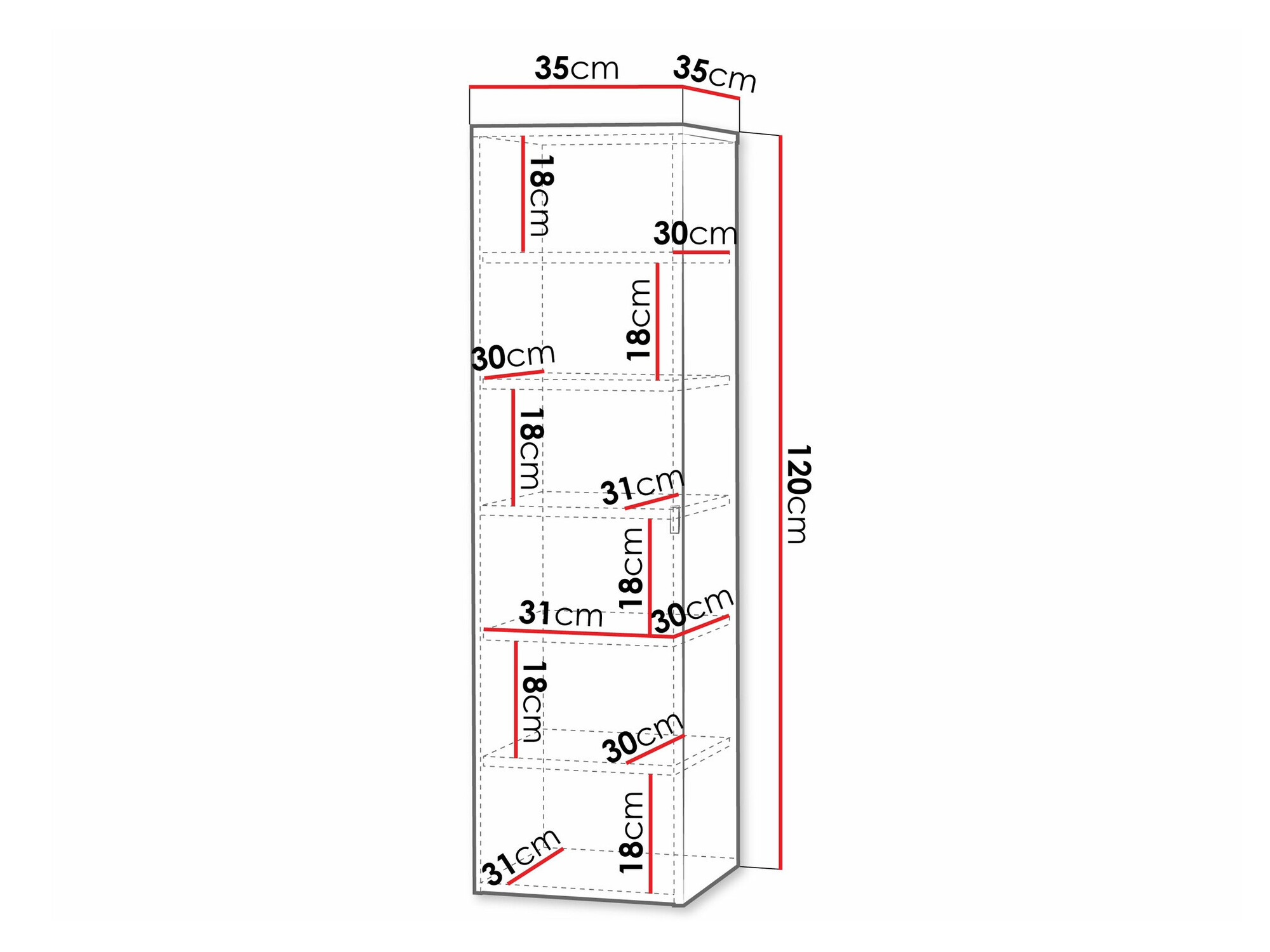 Cabinet de baie suspendat Natar (Alb + Alb lucios)