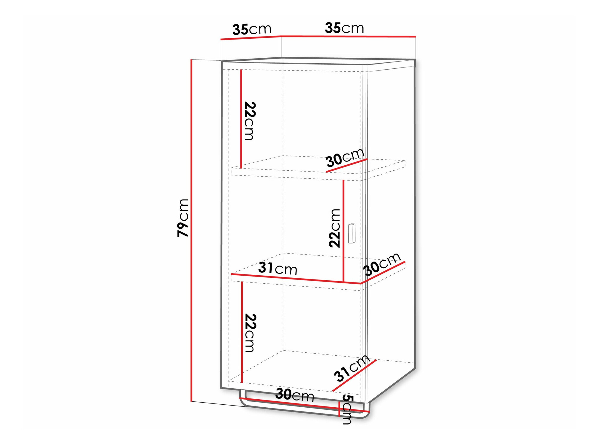 Cabinet de baie suspendat Natar I (Alb + Alb lucios)