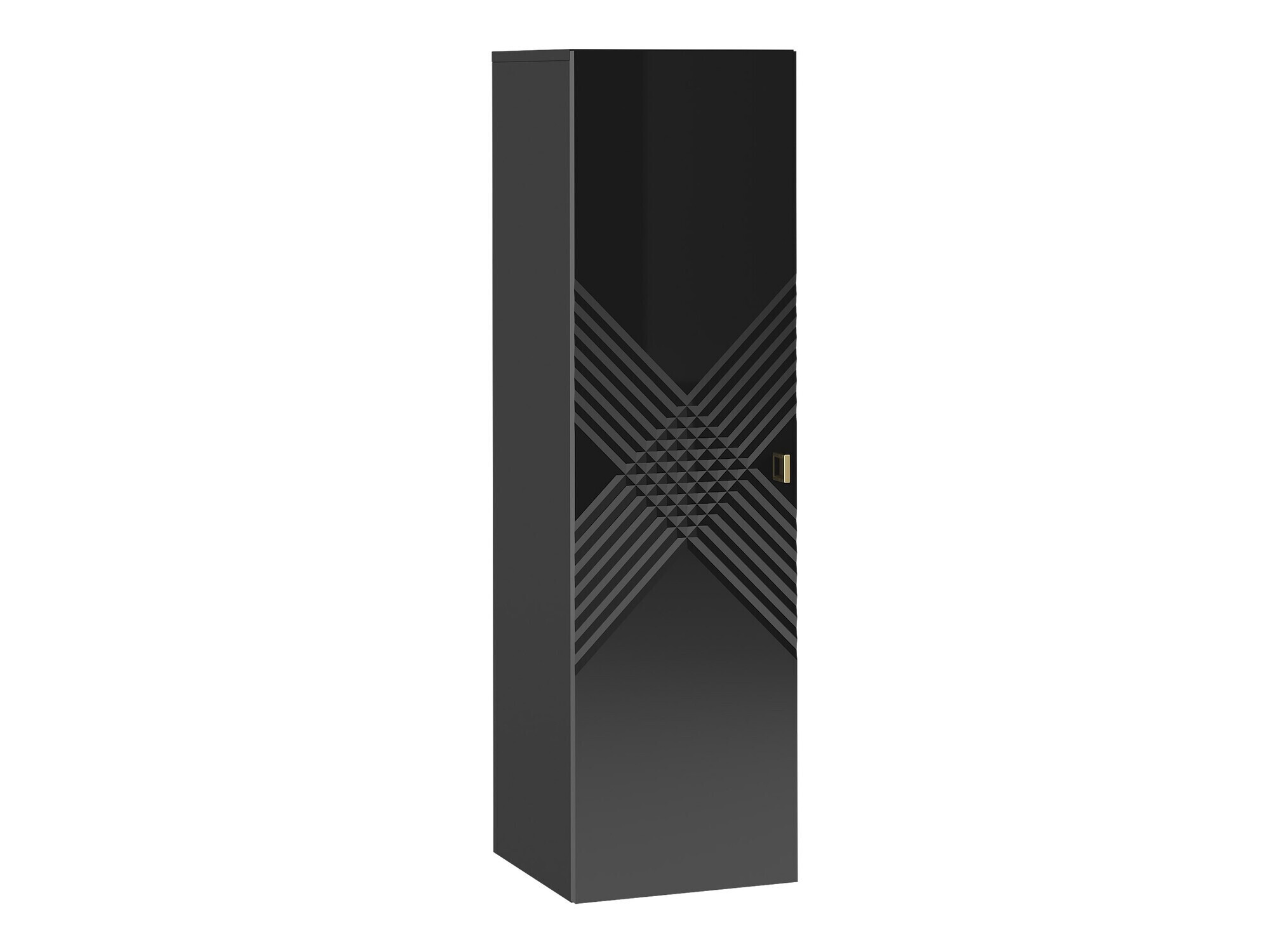 Cabinet de baie suspendat Natar (Negru + Negru lucios)