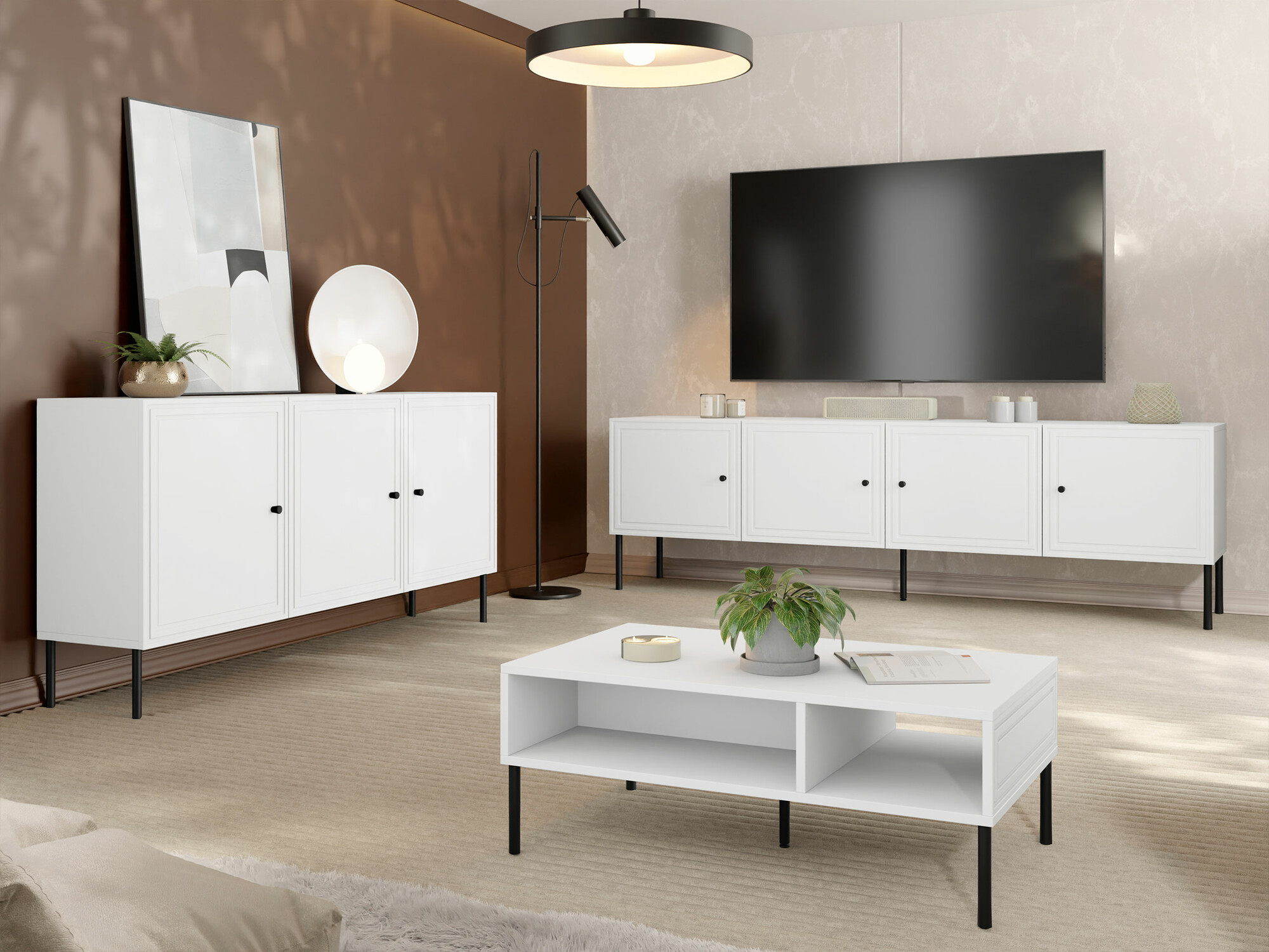 Set de living Celra I (Alb)