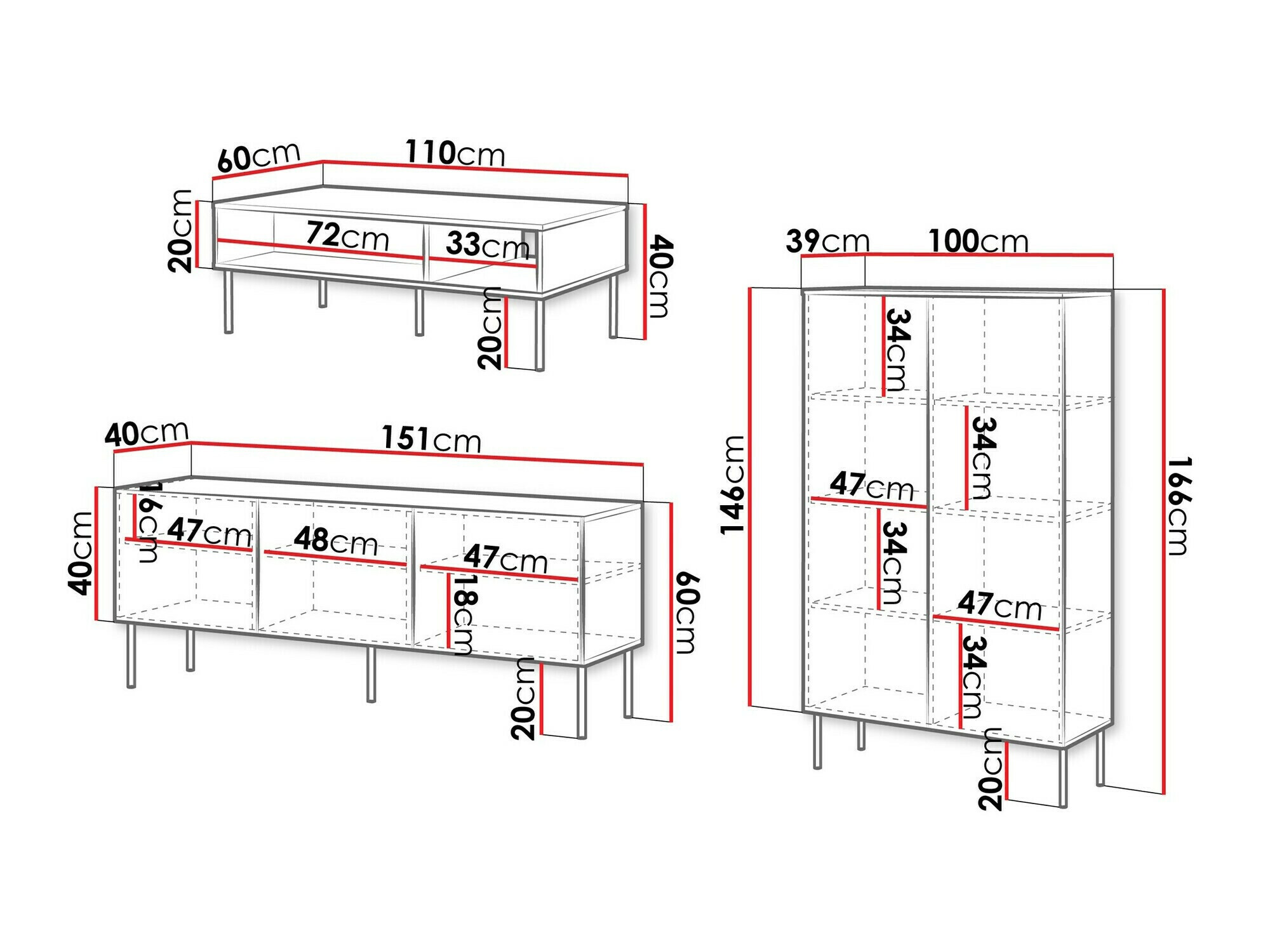 Set de living Celra (Alb)