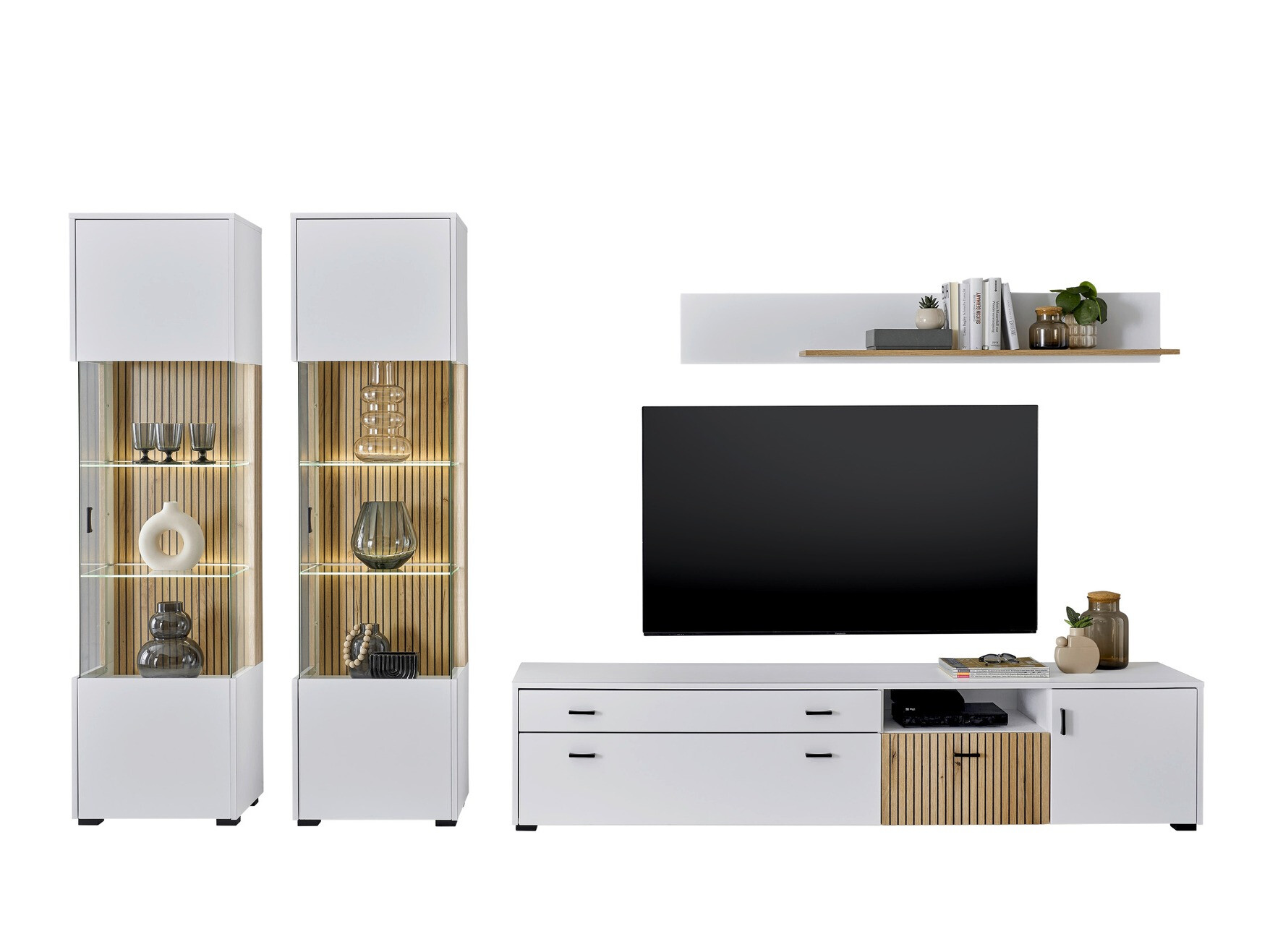 Set de living Belmelu 117 (Alb + Stejar)