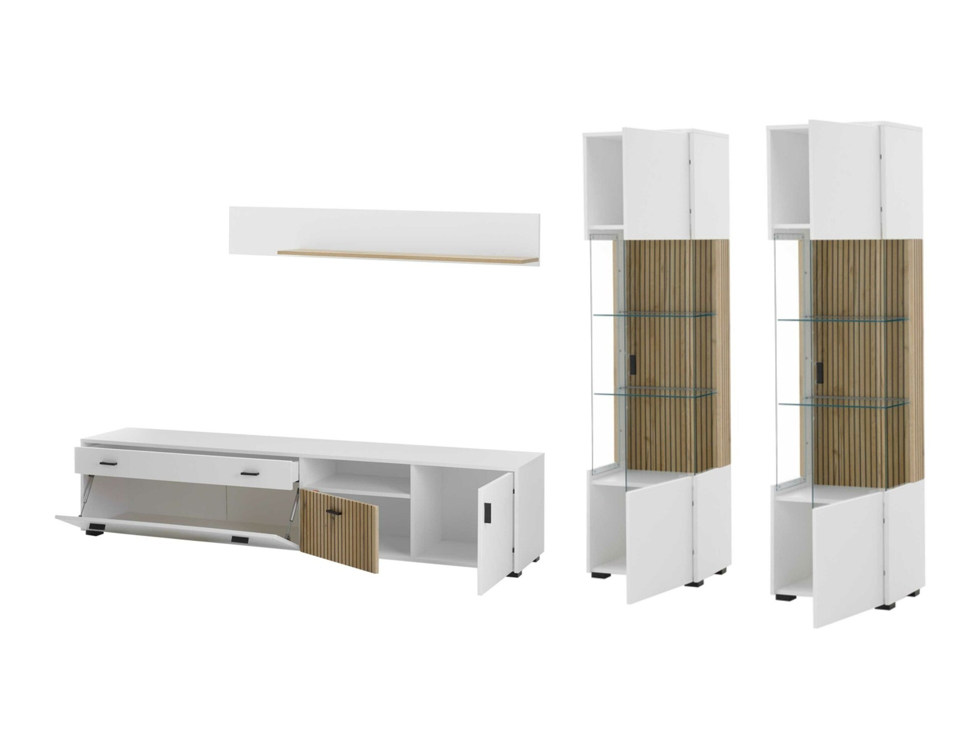 Set de living Belmelu 117 (Alb + Stejar)