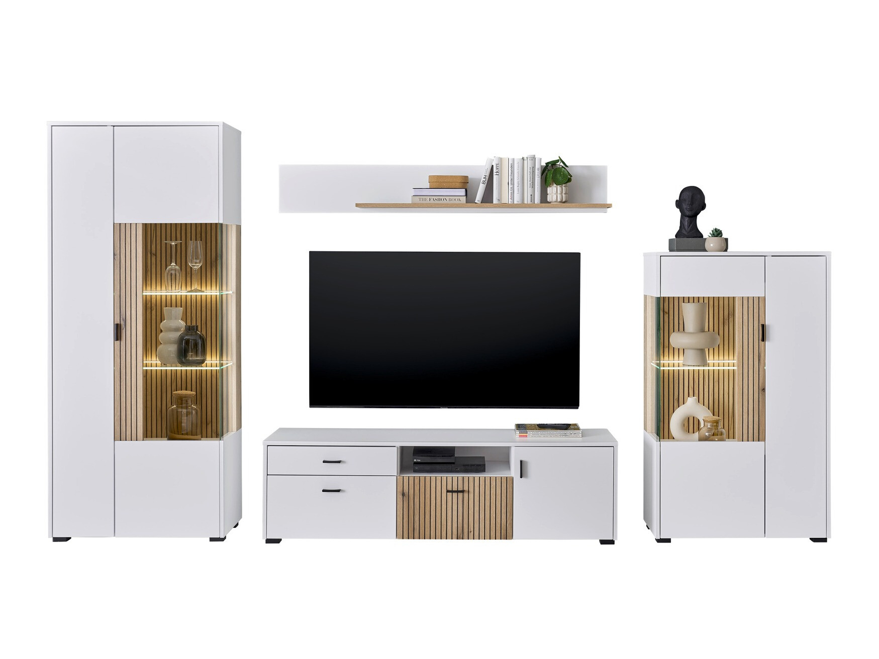 Set de living Belmelu 118 (Alb + Stejar)