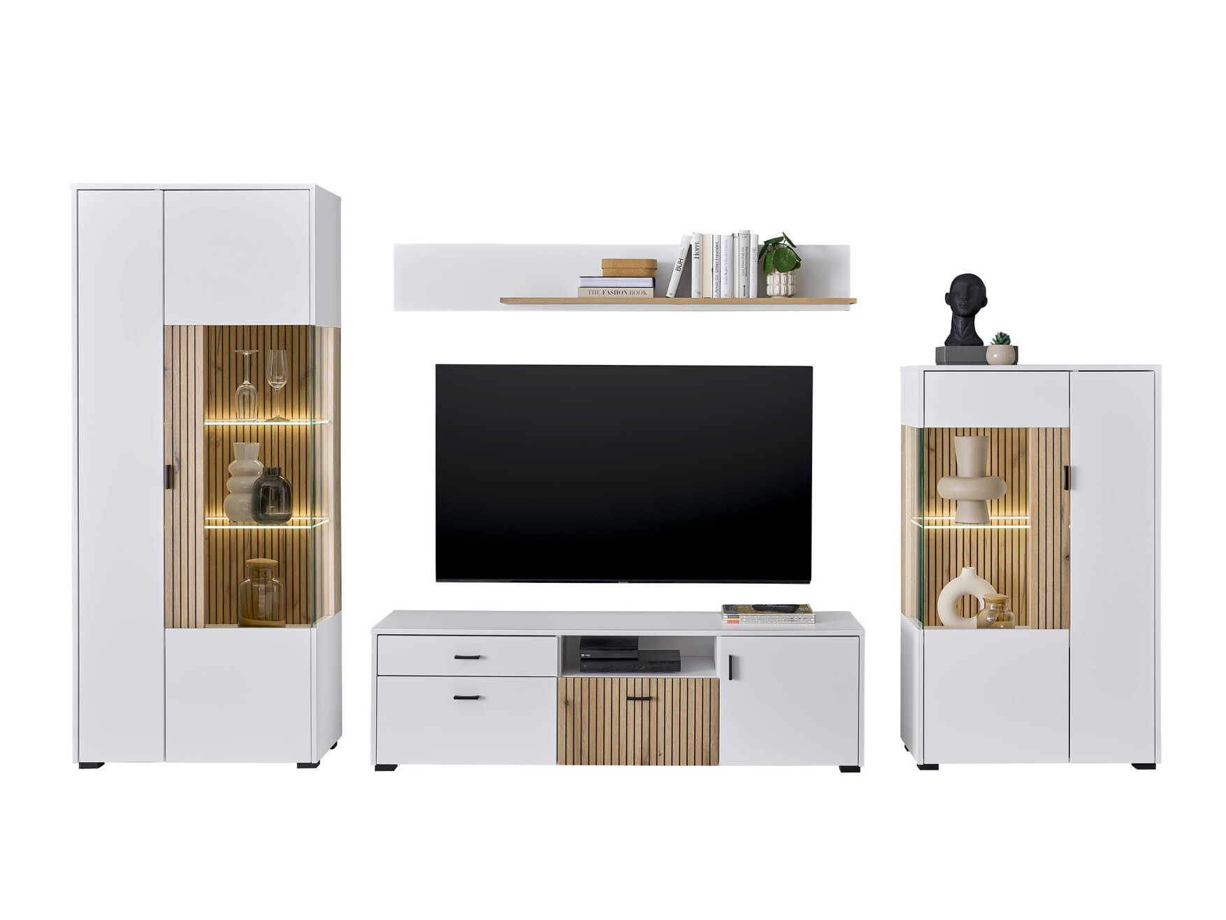 Set de living Belmelu 118 (Alb + Stejar)