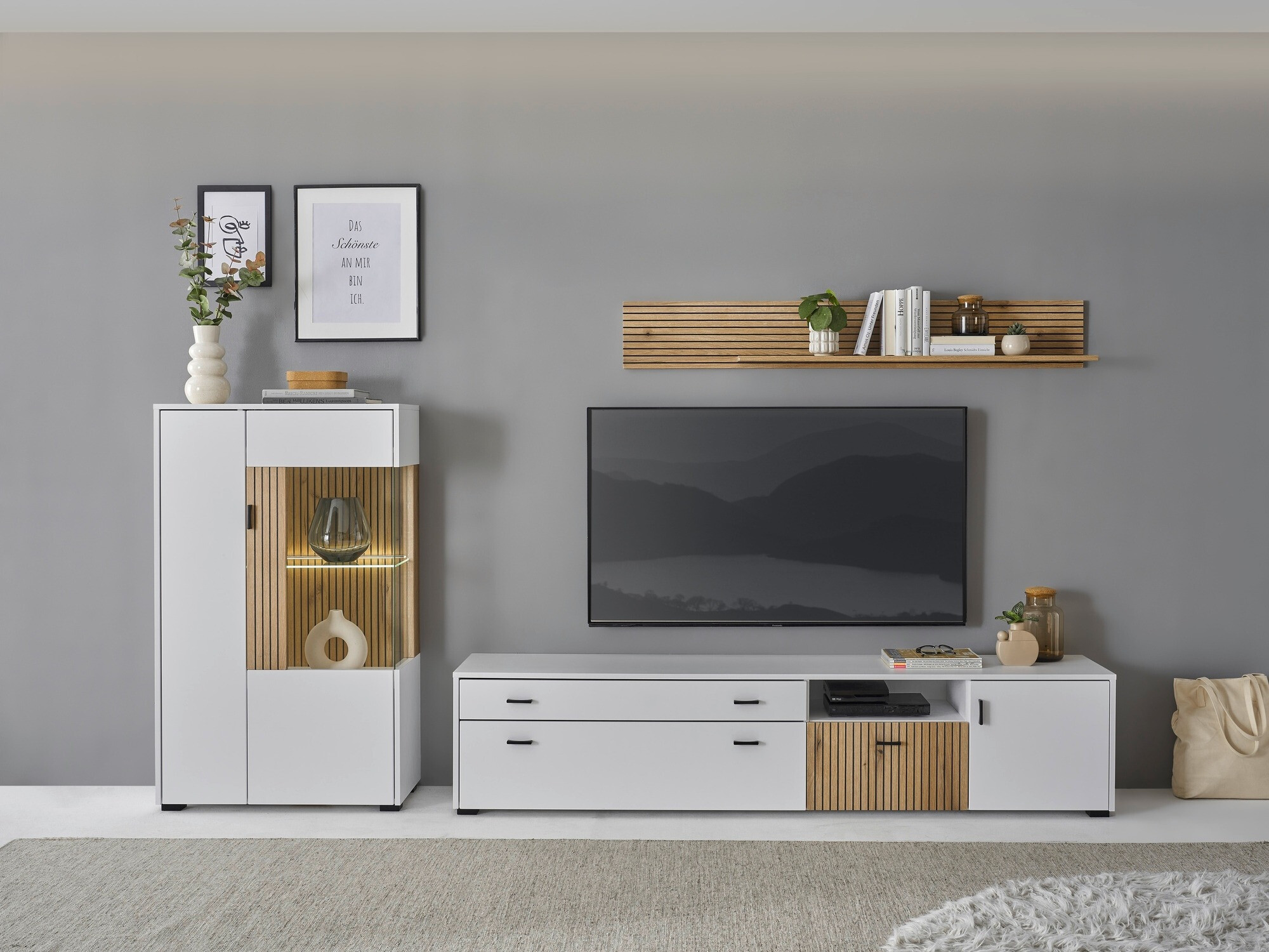 Set de living Belmelu 119 (Alb + Stejar)