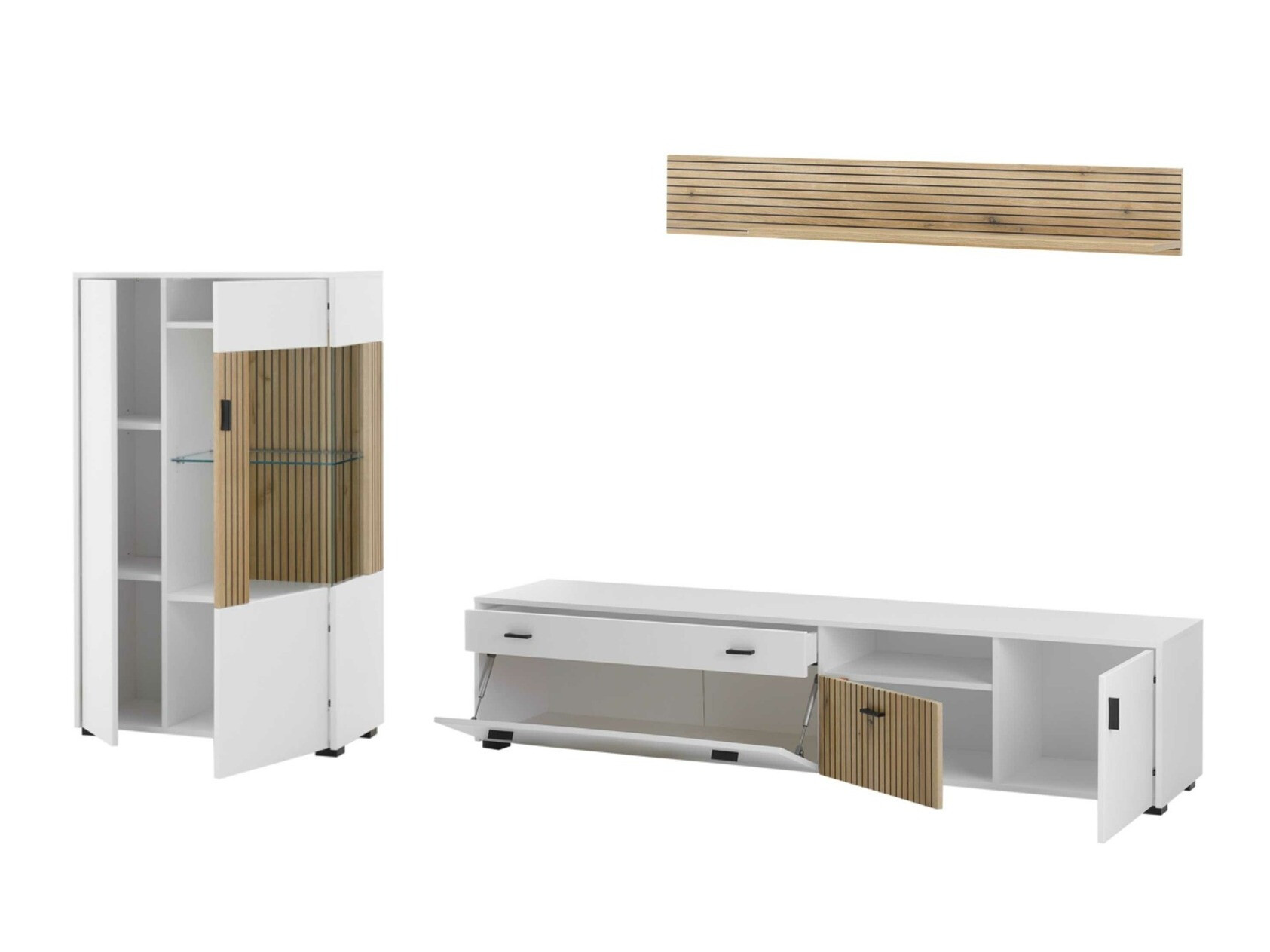 Set de living Belmelu 119 (Alb + Stejar)