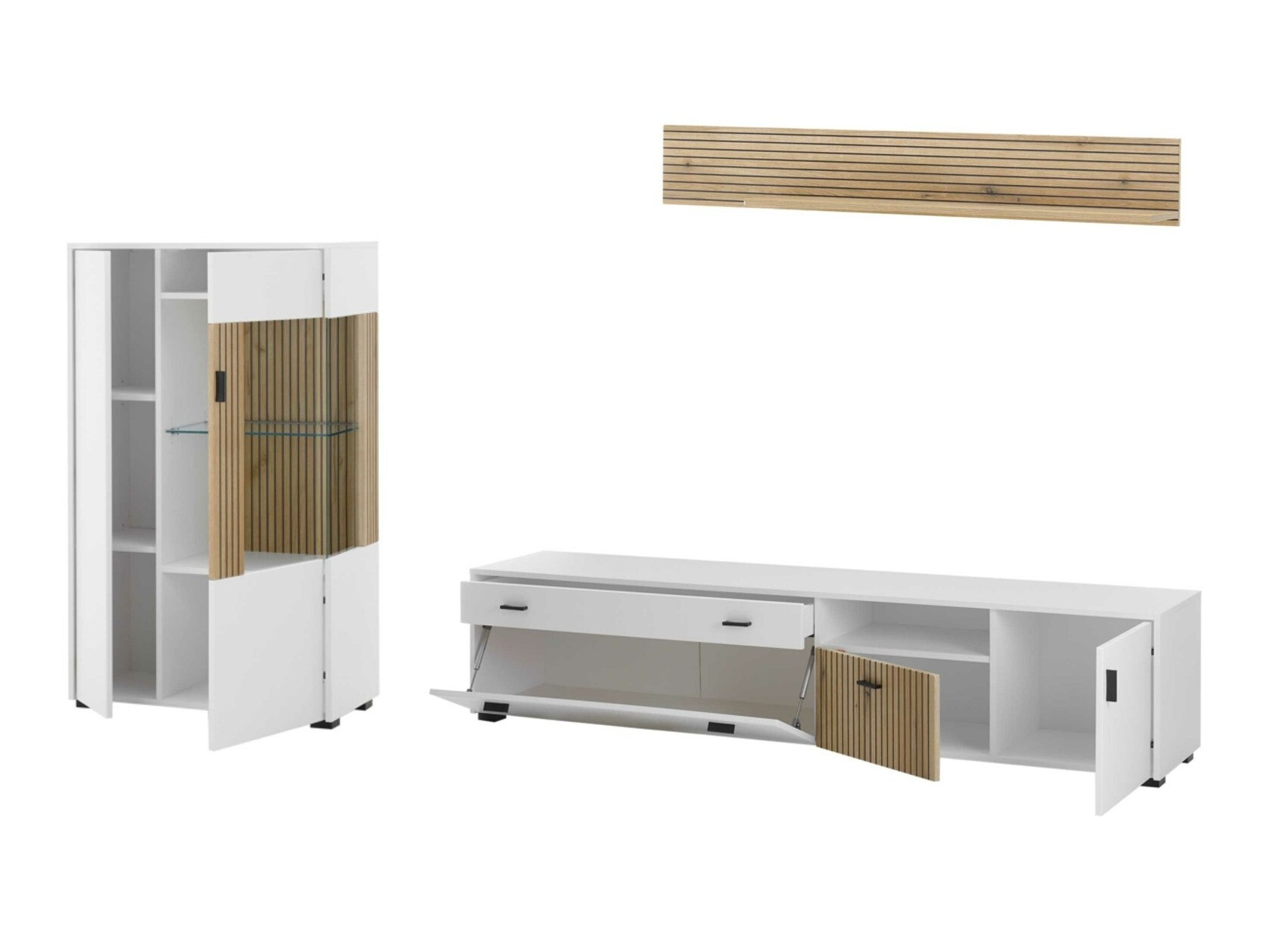 Set de living Belmelu 119 (Alb + Stejar)