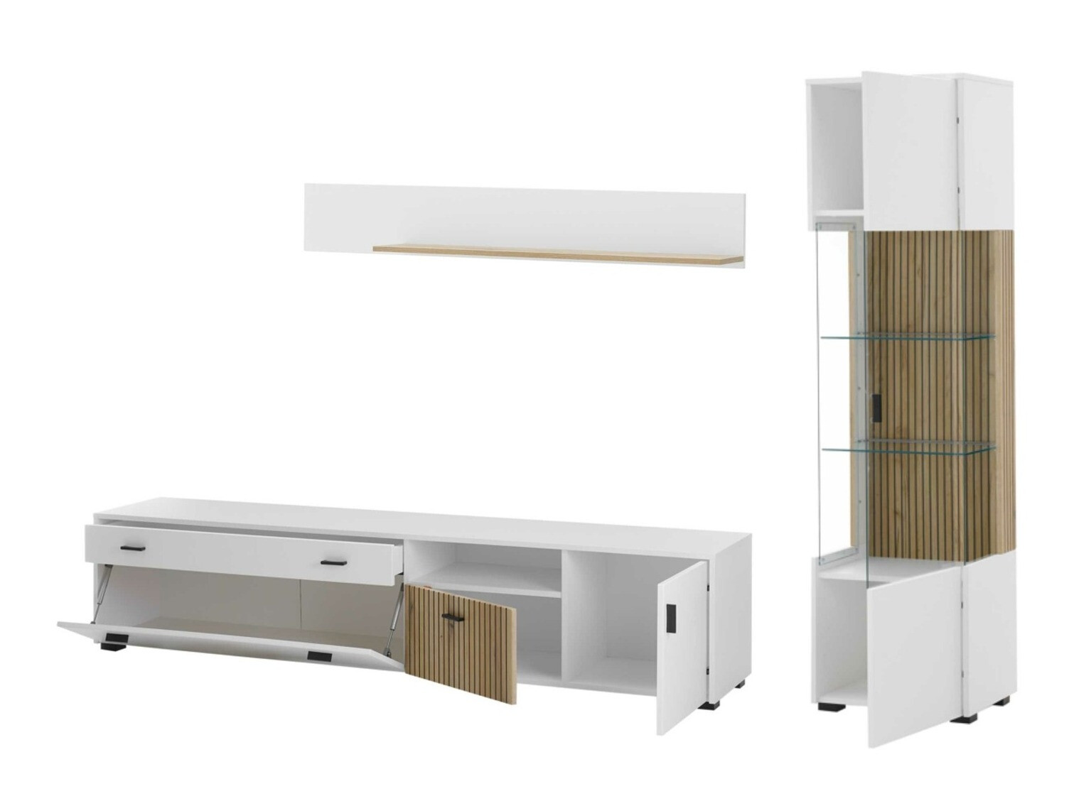 Set de living Belmelu 121 (Alb + Stejar)