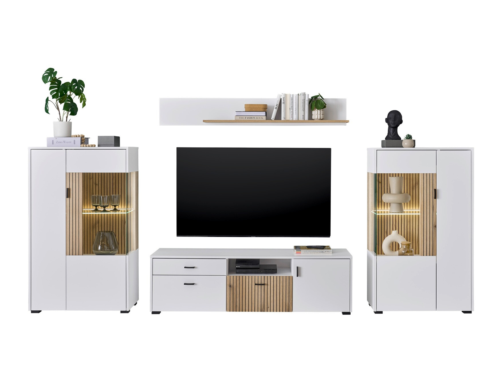 Set de living Belmelu 122 (Alb + Stejar)