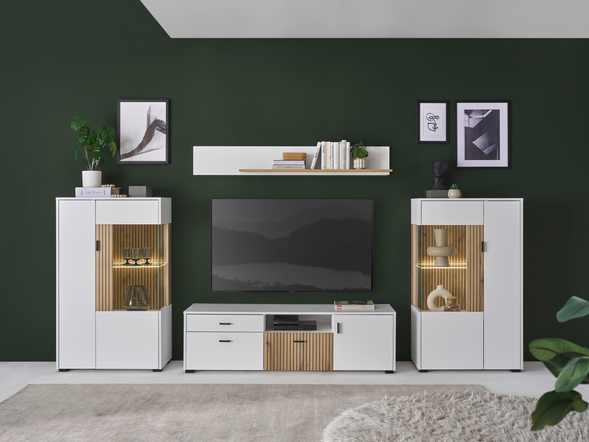 Set de living Belmelu 122 (Alb + Stejar)