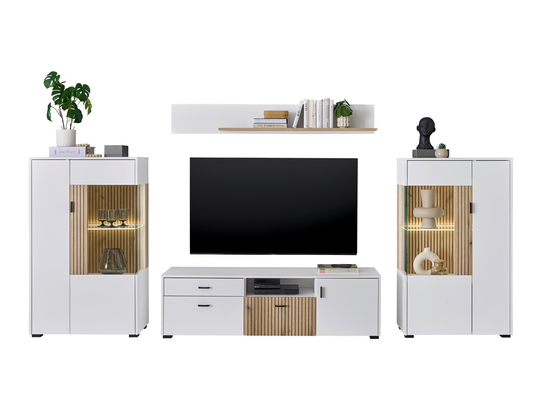 Set de living Belmelu 122 (Alb + Stejar)