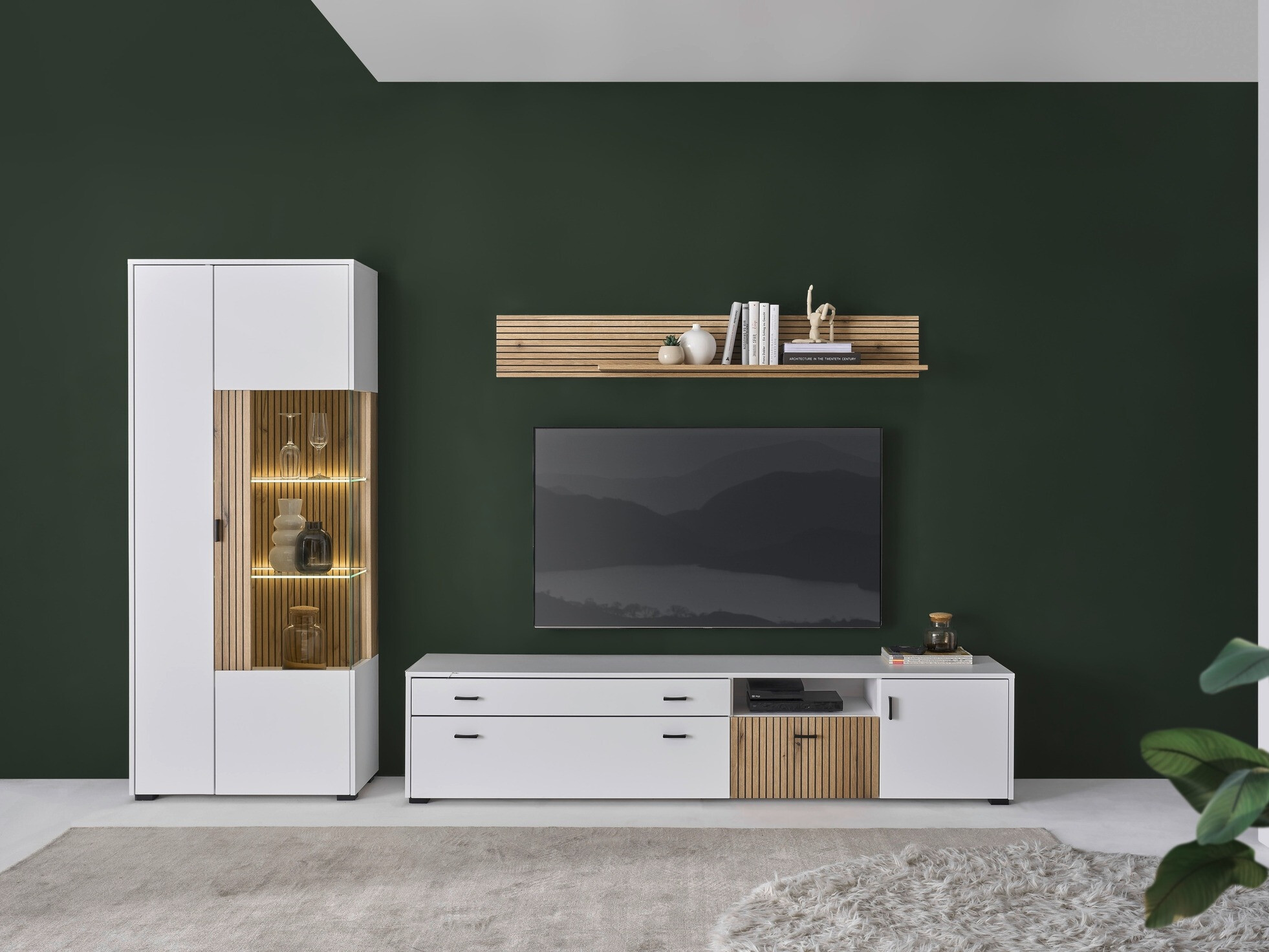 Set de living Belmelu 123 (Alb + Stejar)