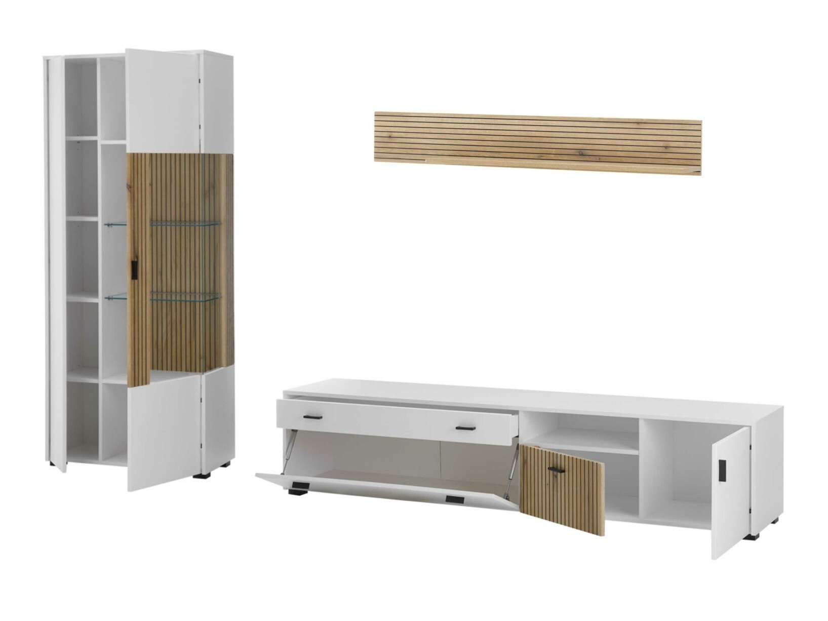 Set de living Belmelu 123 (Alb + Stejar)