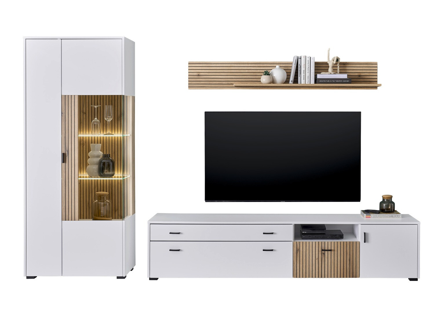 Set de living Belmelu 123 (Alb + Stejar)