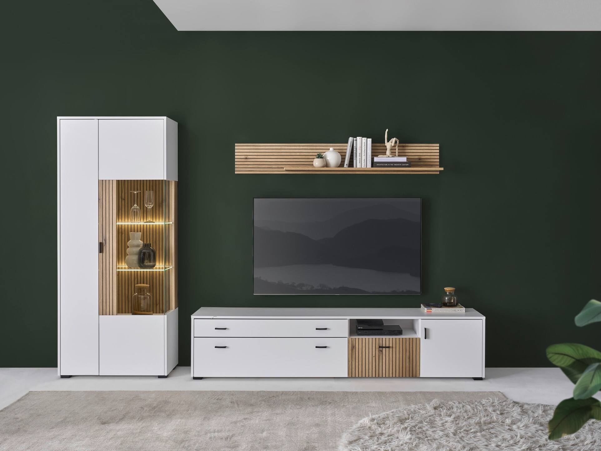 Set de living Belmelu 123 (Alb + Stejar)