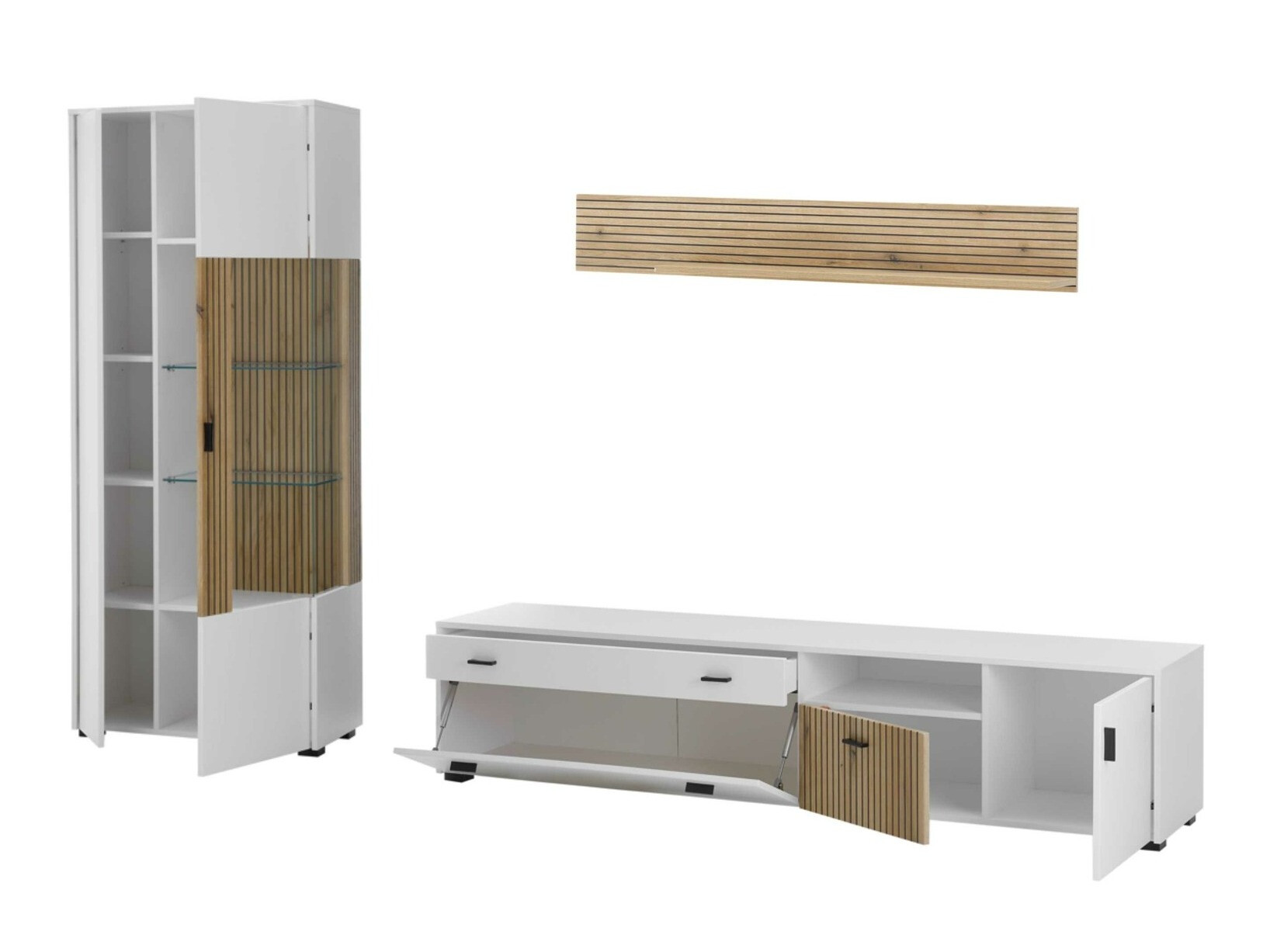 Set de living Belmelu 123 (Alb + Stejar)