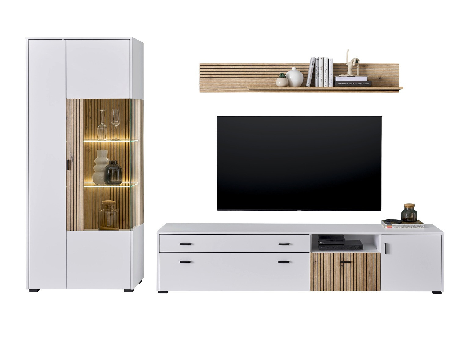 Set de living Belmelu 123 (Alb + Stejar)